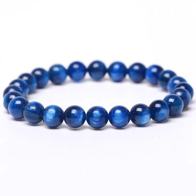 Natural Cat's Eye Kyanite Bracelet - Collector's Quality 8mm Natural Cat's Eye Kyanite Bracelet - Collector's Quality 8mm