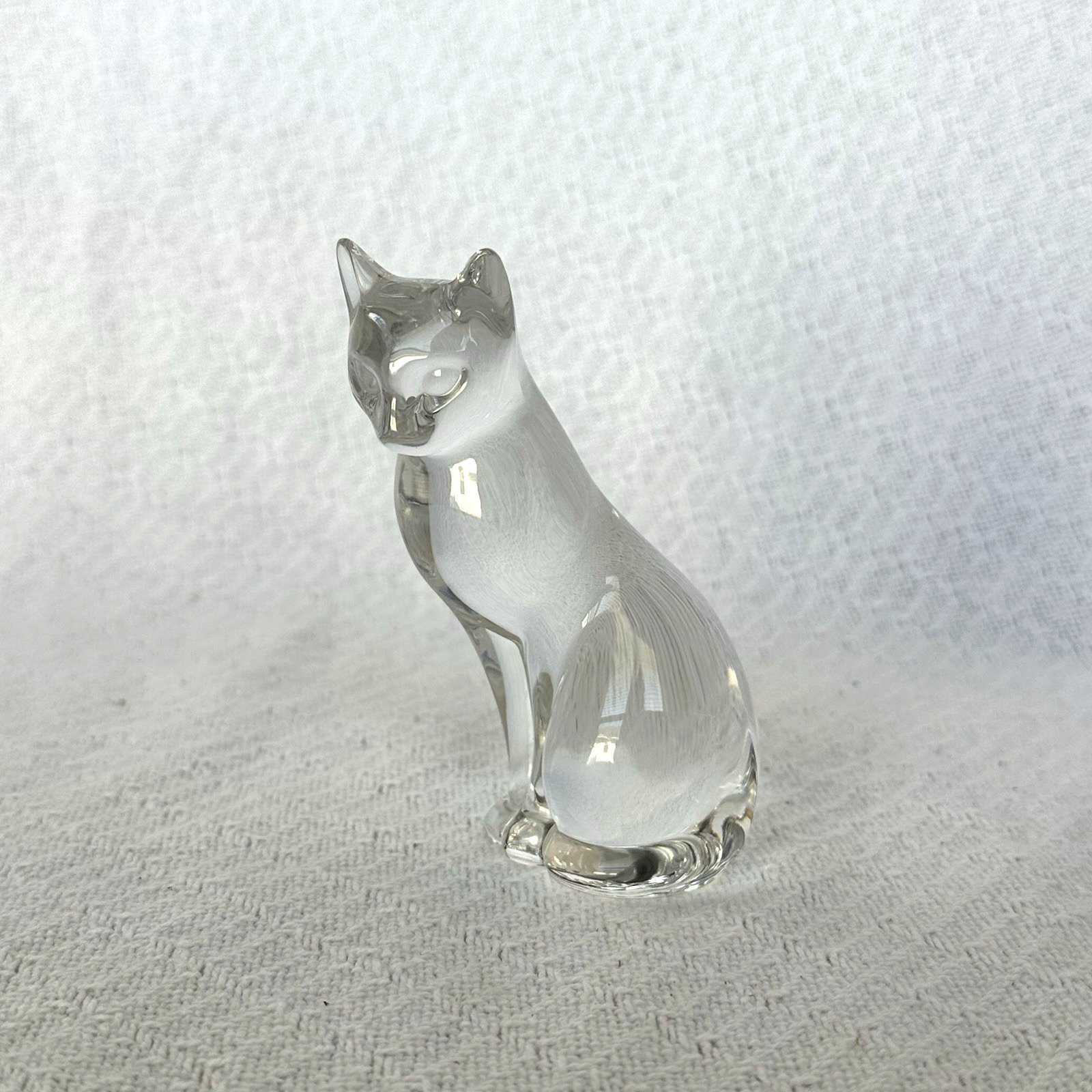 Vintage 1993 Lenox Clear Crystal Cat Figurine 4.5 Collectible Glass Kitty Figure Vintage 1993 Lenox Clear Crystal Cat Figurine 4.5 Collectible Glass Kitty Figure