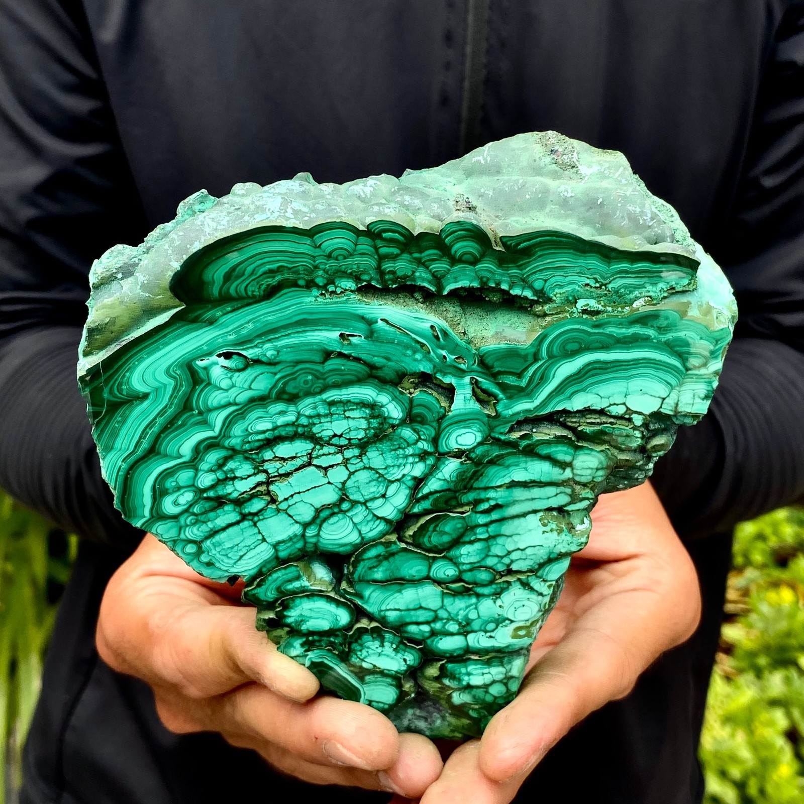 1.21LB Natural Green Malachite Slab Quartz Crystal Slice Ore Specimen Healing