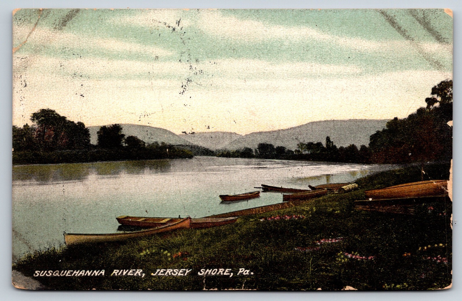 Vintage Postcard Susquehanna River Jersey Shore Pennsylvania
