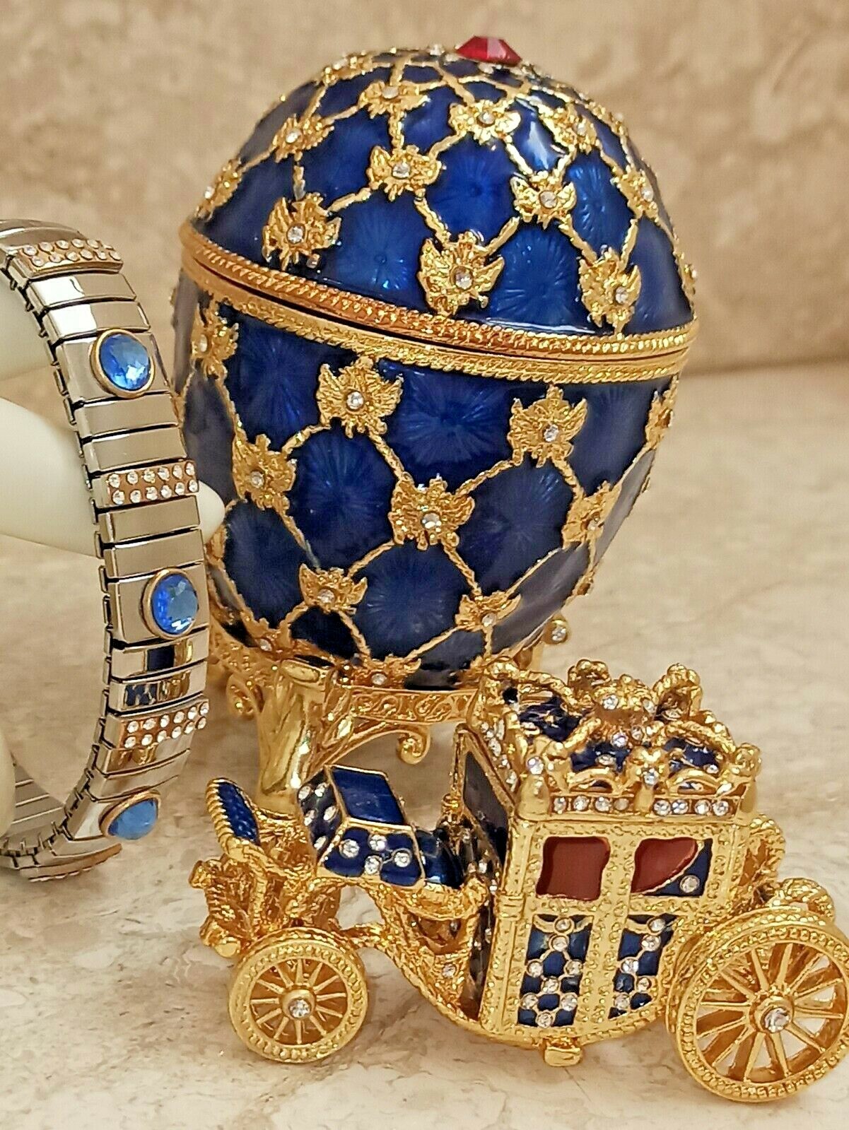 Ornament for parents Faberge Egg Mom Dad egg gift HANDMADE 24k GOLD 10ct Diamond