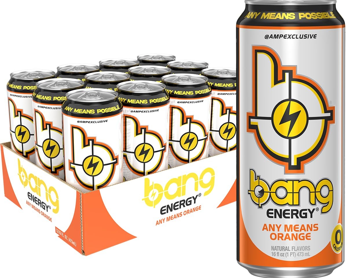 Bang Energy Any Means Orange, Sugar-Free Drink, 16 Fl Oz (Pack of 12) Bang Energy Any Means Orange, Sugar-Free Drink, 16 Fl Oz (Pack of 12)