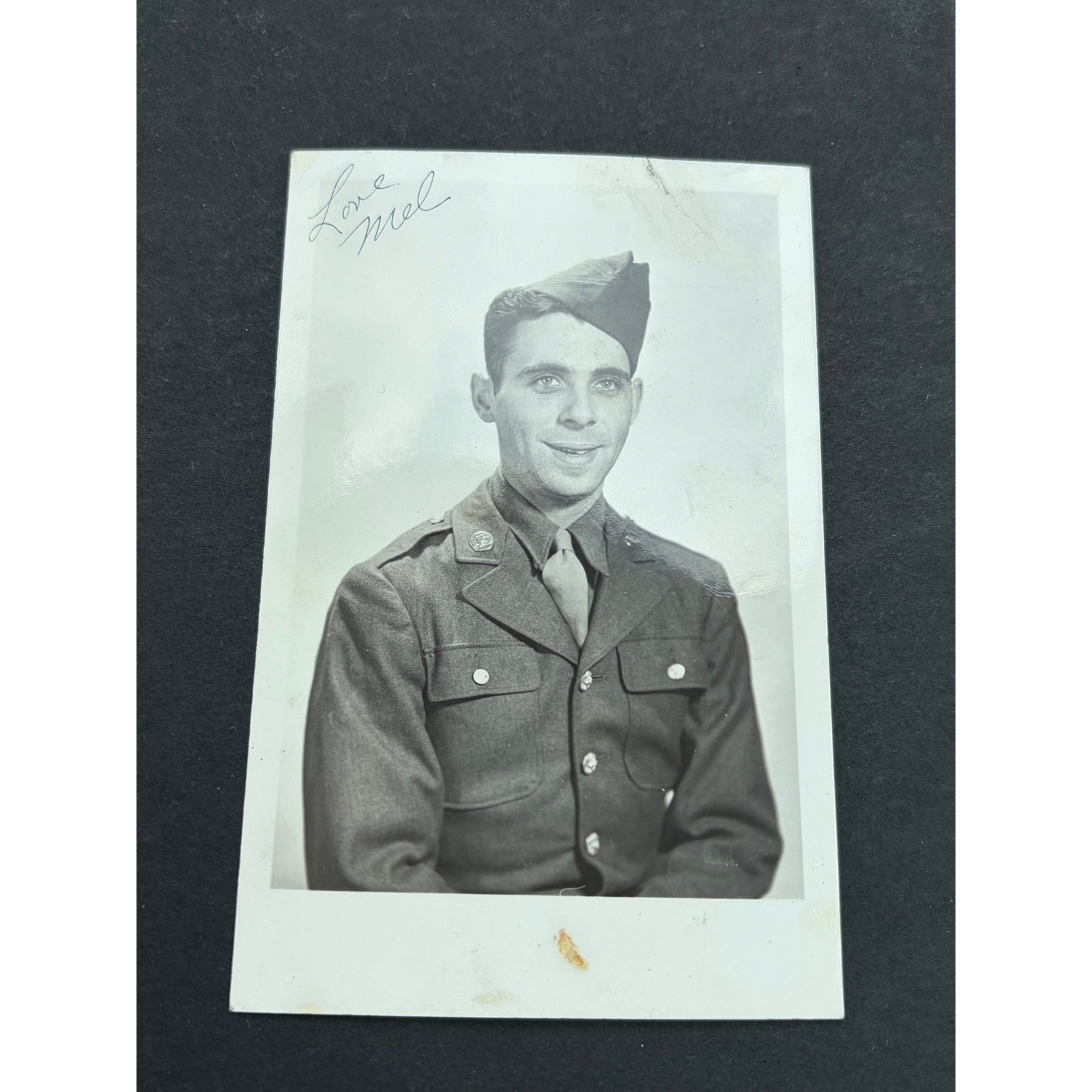 Vintage WWII US Army Soldier Real Photo Postcard RPPC Inscribed Love Mel EKC Vintage WWII US Army Soldier Real Photo Postcard RPPC Inscribed Love Mel EKC