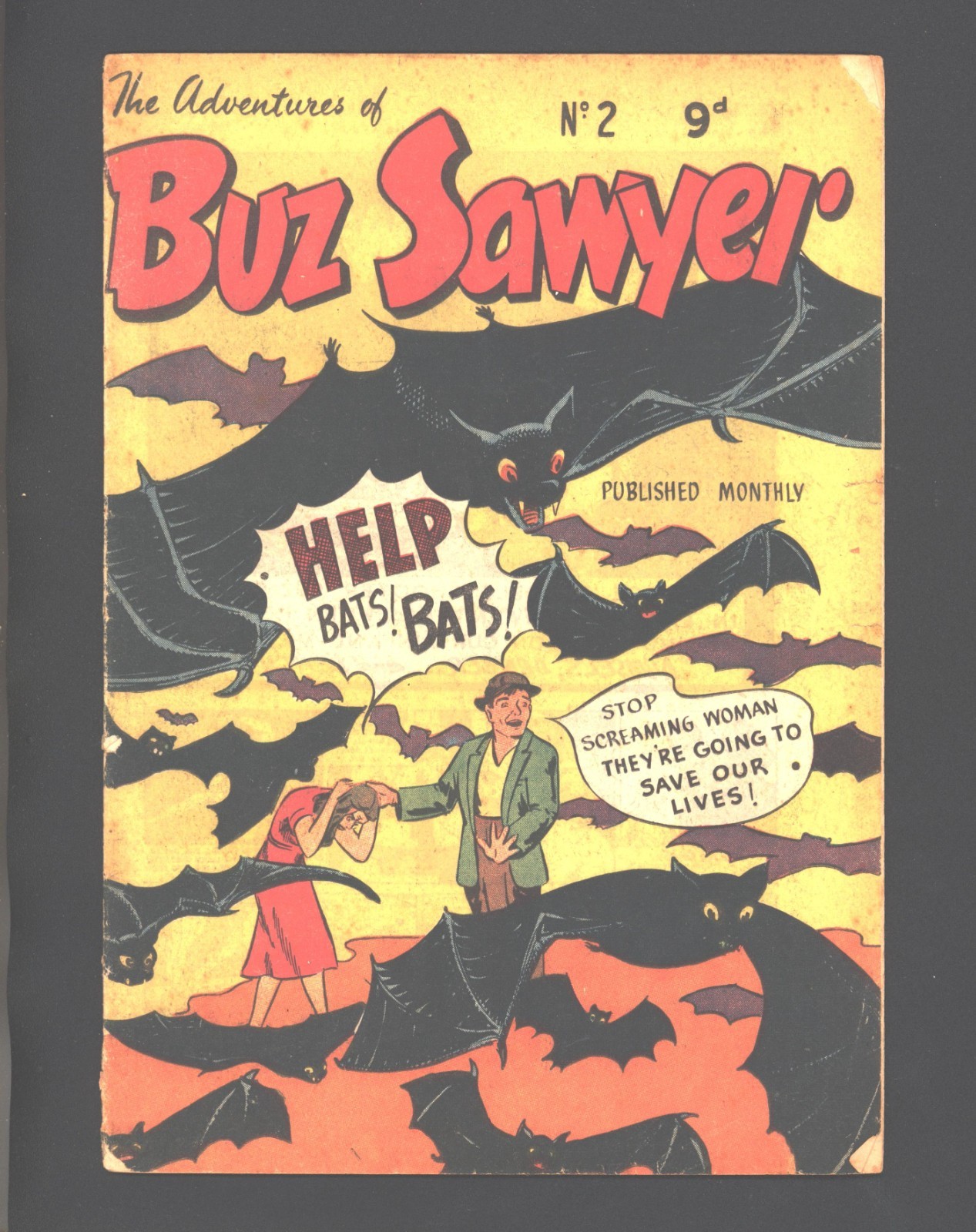 Buz Sawyer #2 Australian copy Grade 3.0 bats on cover Buz Sawyer #2 Australian copy Grade 3.0 bats on cover