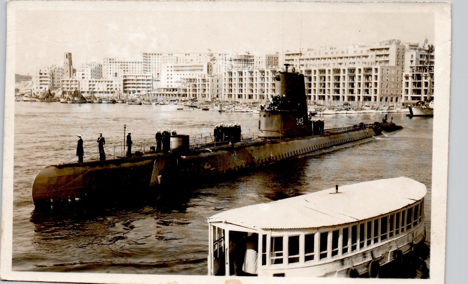 USS CHOPPER 342 BALOA-CLASS WW2 SUBMARINE c1940 postcard real photo rppc