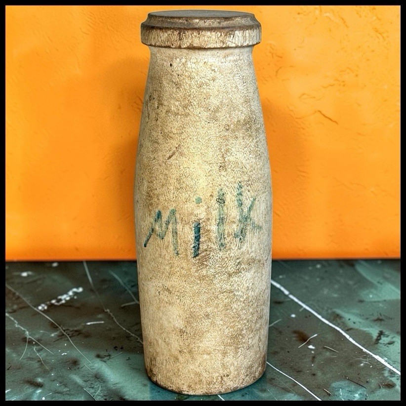 Antique Early 20th Century Carnival Wooden Milk Bottle Knock Down Game Target Antique Early 20th Century Carnival Wooden Milk Bottle Knock Down Game Target