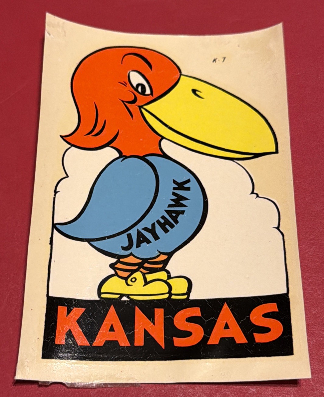 Vintage Kansas University Jayhawk KU Luggage Window Decal Collectible EarlyOldKS Vintage Kansas University Jayhawk KU Luggage Window Decal Collectible EarlyOldKS