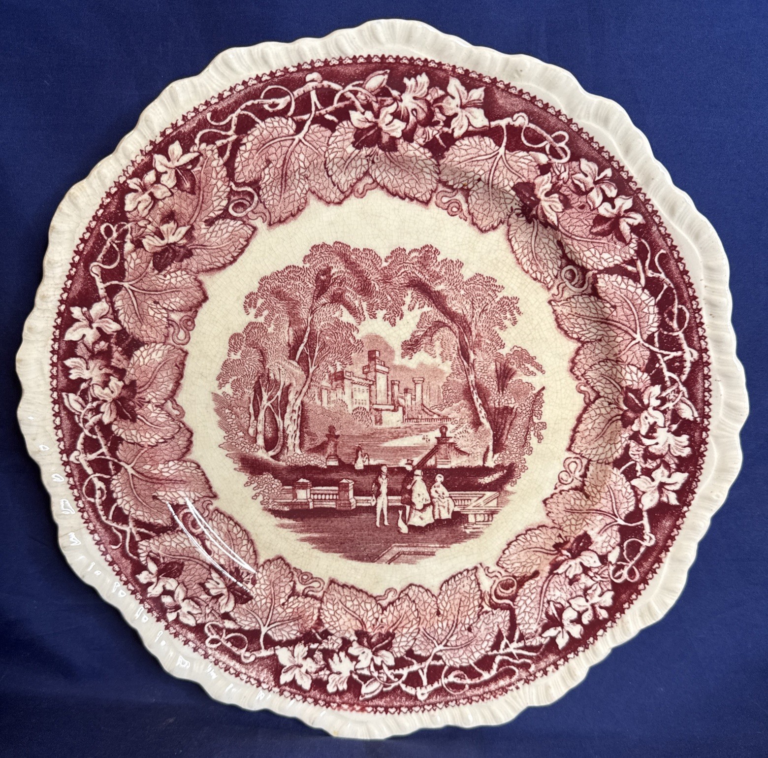 Vintage -Mason\'s Vista Red Transferware -Ironstone Plate -Made in England -10.5\ Vintage -Mason\'s Vista Red Transferware -Ironstone Plate -Made in England -10.5\
