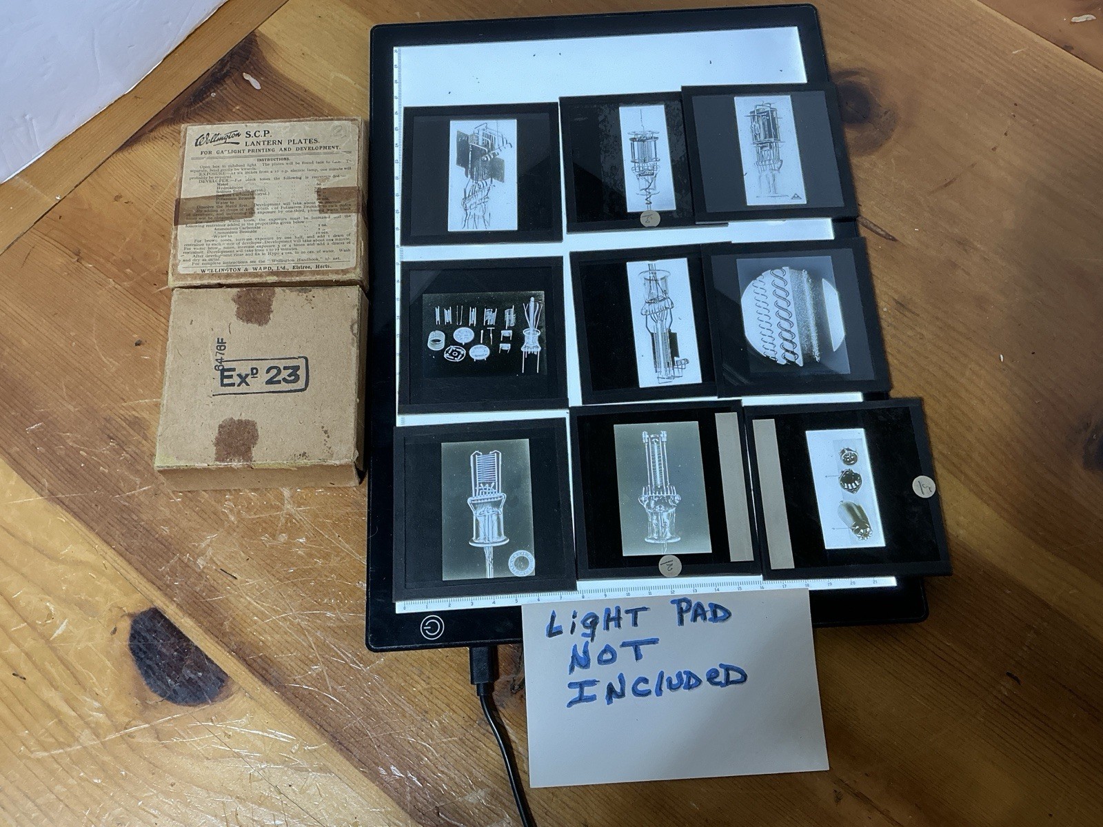 VTG PHILIPS vacuum TUBE glass slides MAGIC LANTERN Design & Construction 9 PCS VTG PHILIPS vacuum TUBE glass slides MAGIC LANTERN Design & Construction 9 PCS