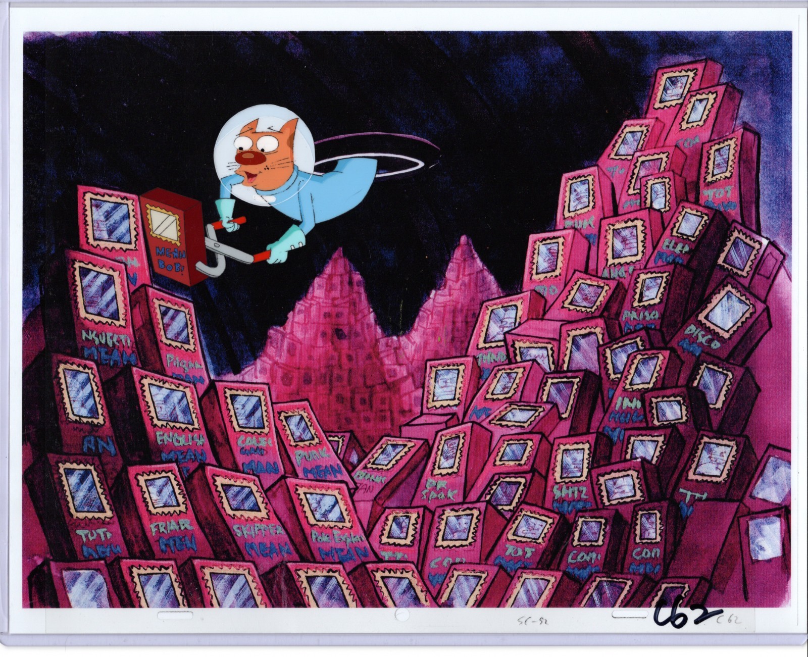 ROCK BOTTOM PRICE    Here is a Catdog Production cel on print background