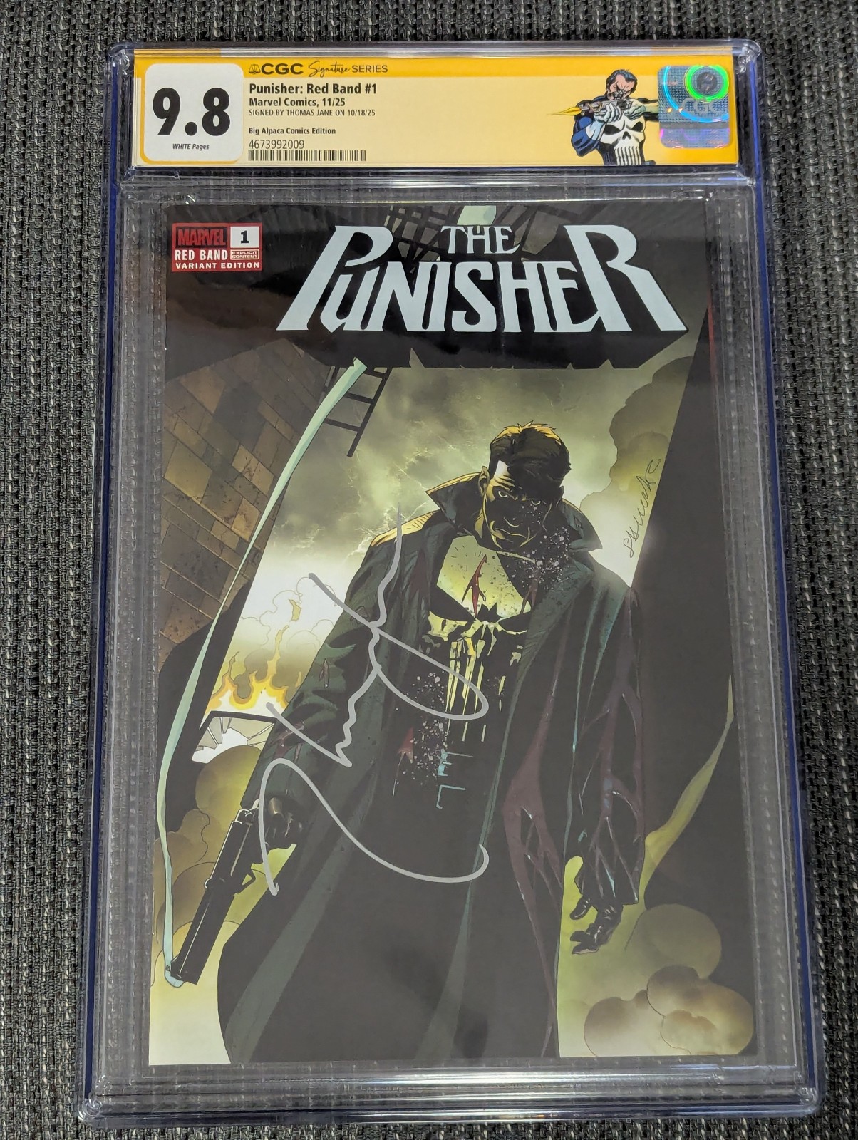 Punisher: Red Band #1 Big Texas Exclusive CGC SS 9.8 Signed by Thomas Jane
