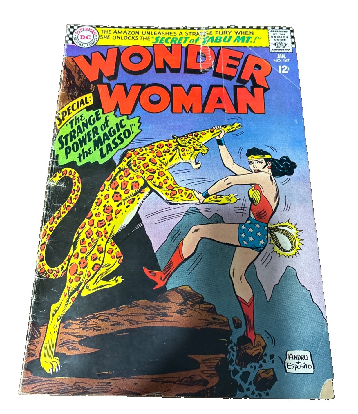 Wonder Woman #167 Volume 1. (DC Comics 1967) Steve Trevor. 12 cent cover Key Wonder Woman #167 Volume 1. (DC Comics 1967) Steve Trevor. 12 cent cover Key