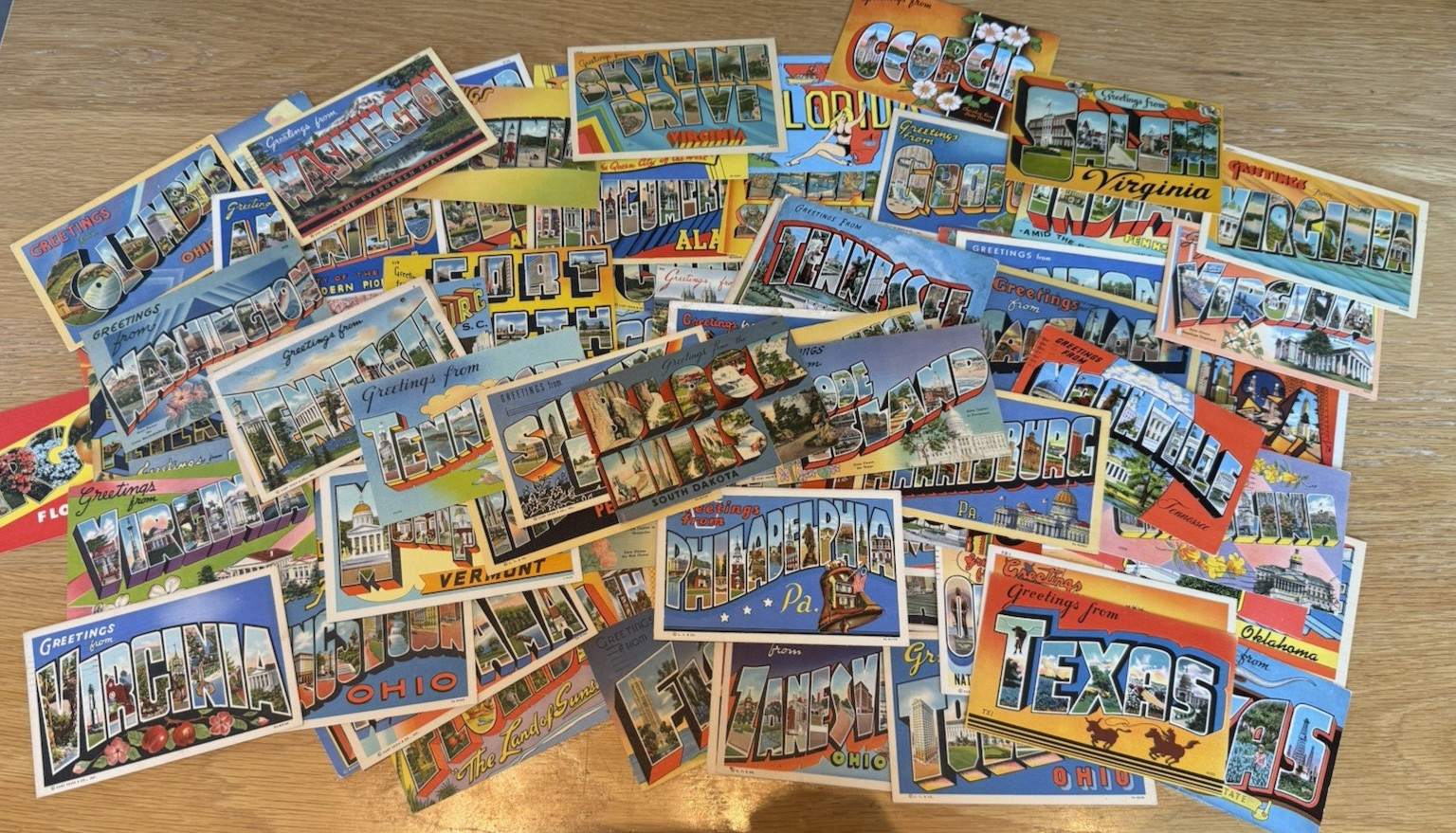 Lot of 100+ Random Large Letter Greetings Linen Postcards - No Duplicates Lot of 100+ Random Large Letter Greetings Linen Postcards - No Duplicates