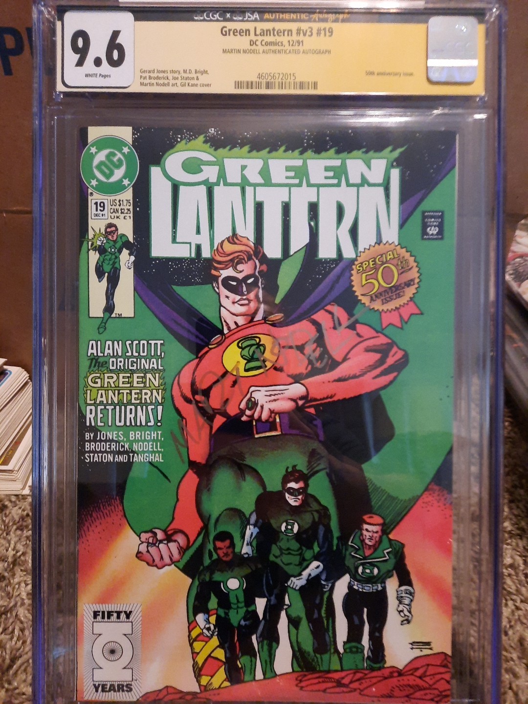 Green Lantern 19 Cgc Jsa 9.6 Martin Nodell Authenticated Autograph V3 1991 DC Green Lantern 19 Cgc Jsa 9.6 Martin Nodell Authenticated Autograph V3 1991 DC