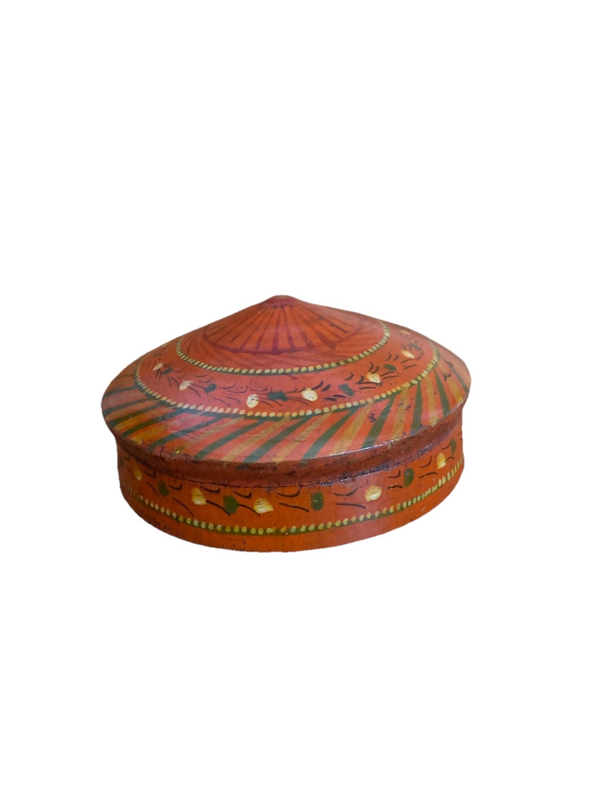 An Old Hand Crafted & Hand Painted Color lacquered Small Wooden Box An Old Hand Crafted & Hand Painted Color lacquered Small Wooden Box