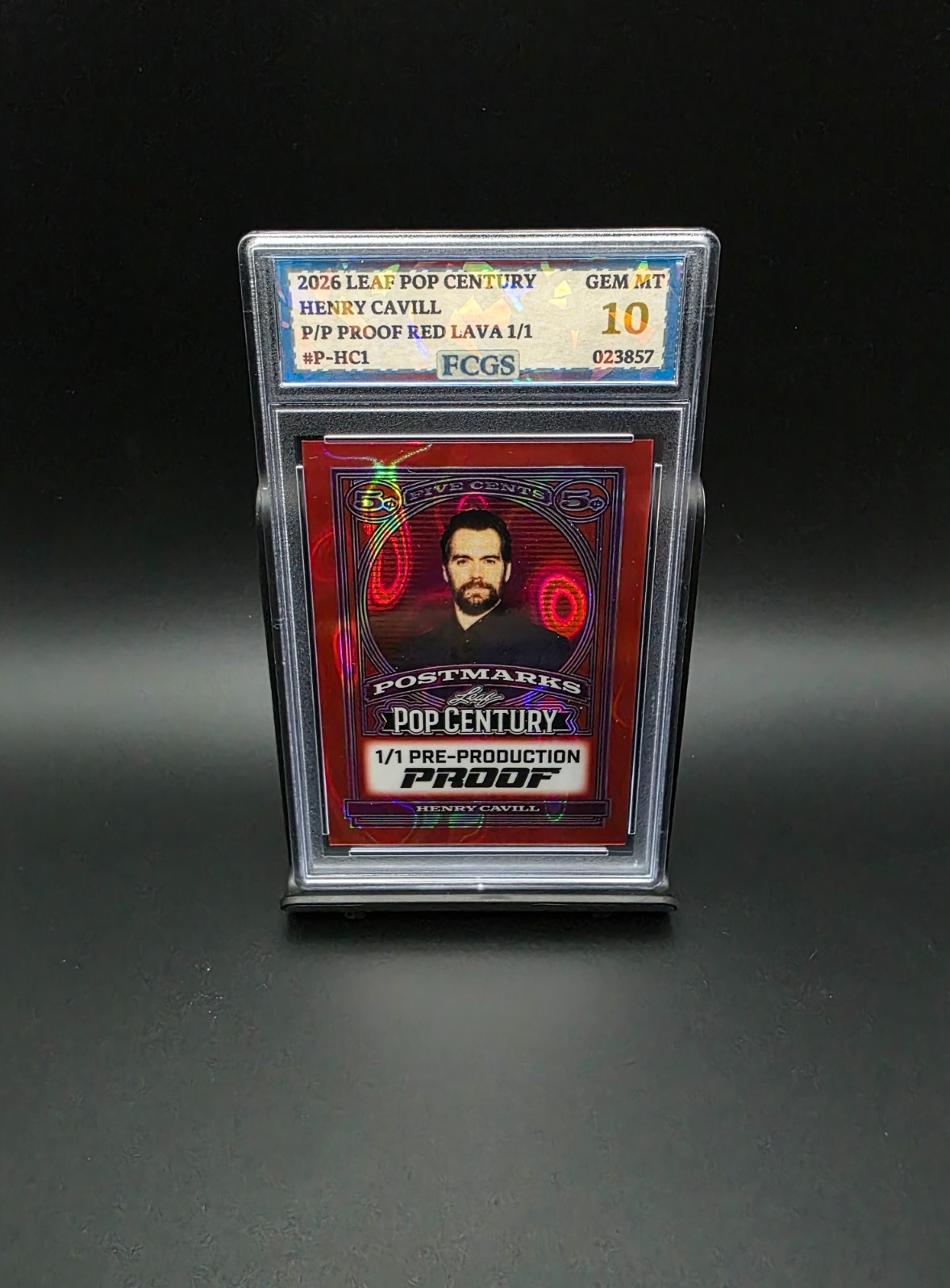 Henry Cavill #P-HC1 (2026) Leaf Pop Century Press Proof Red Lava 1/1 - Graded 10