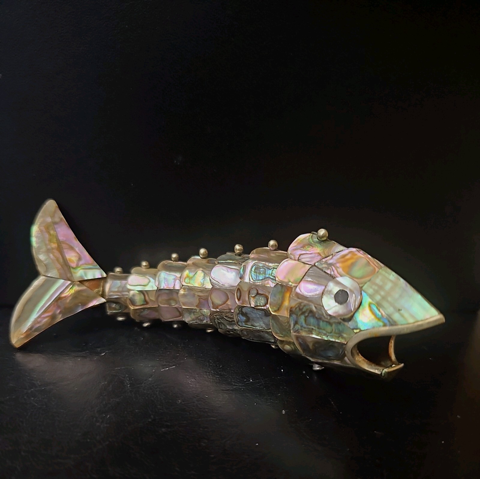 Los Castillo Mexican Abalone Mother Of Pearl Articulated Fish Bottle Opener Los Castillo Mexican Abalone Mother Of Pearl Articulated Fish Bottle Opener