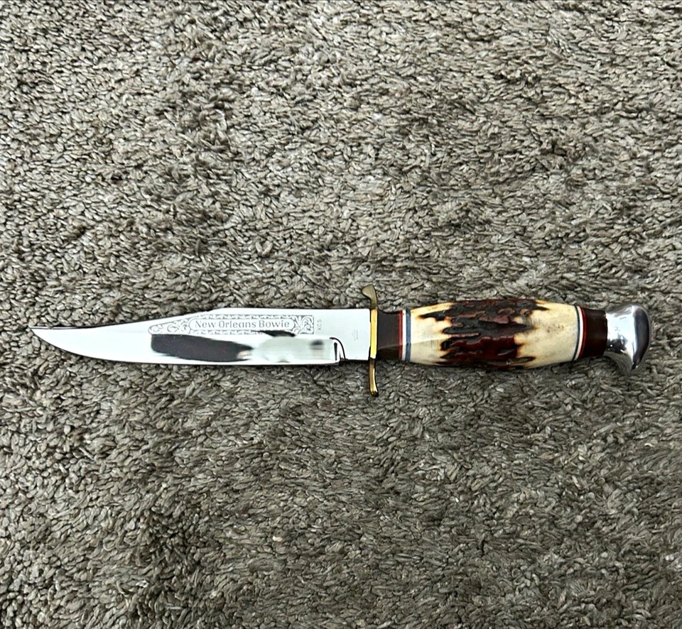 Vintage Kissing Crane Robi Klaas New Orleans Stag Bowie Knife, Ends Sept.30th Vintage Kissing Crane Robi Klaas New Orleans Stag Bowie Knife, Ends Sept.30th