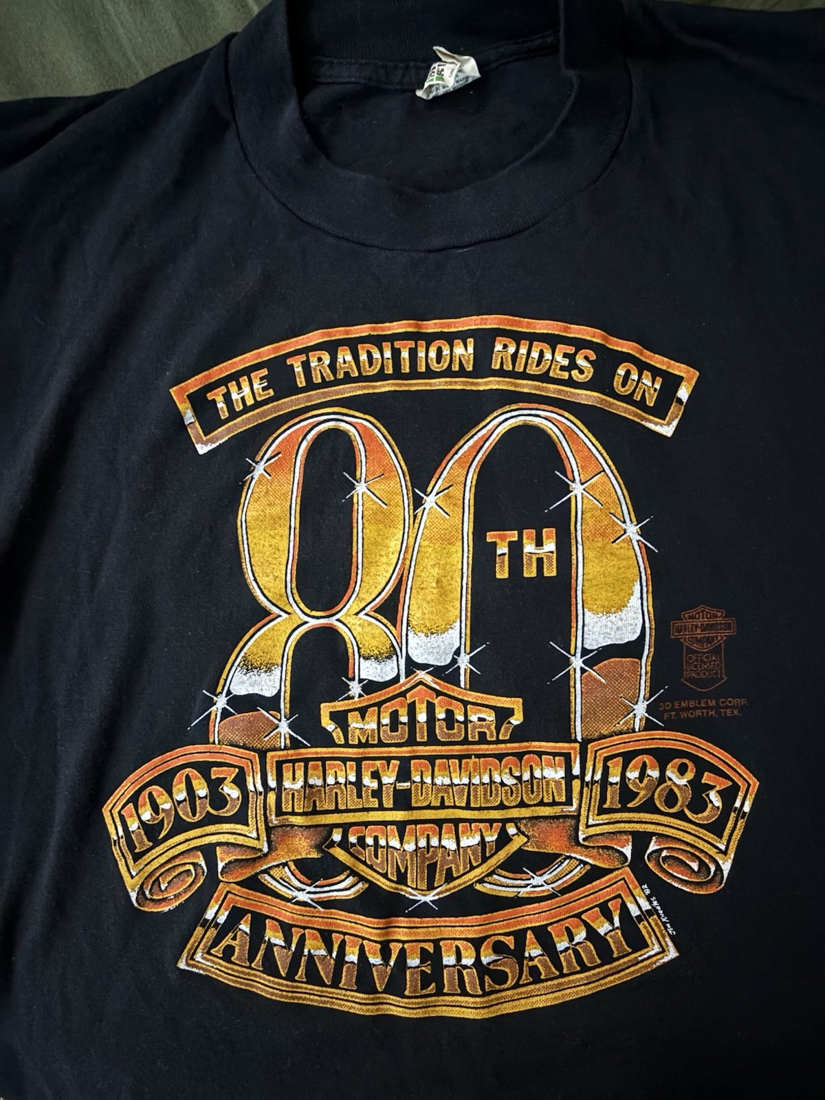 Harley-Davidson 80th Anniversary New Haven Black T-Shirt Size L