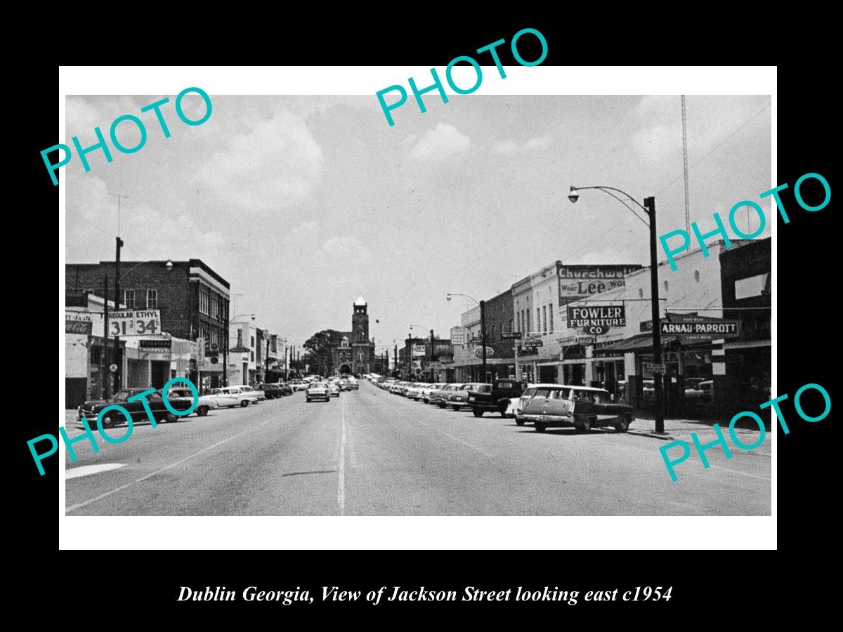 Dublin Georgia View Of Jackson Street C1954 Large Historic Old Photo Dublin Georgia View Of Jackson Street C1954 Large Historic Old Photo