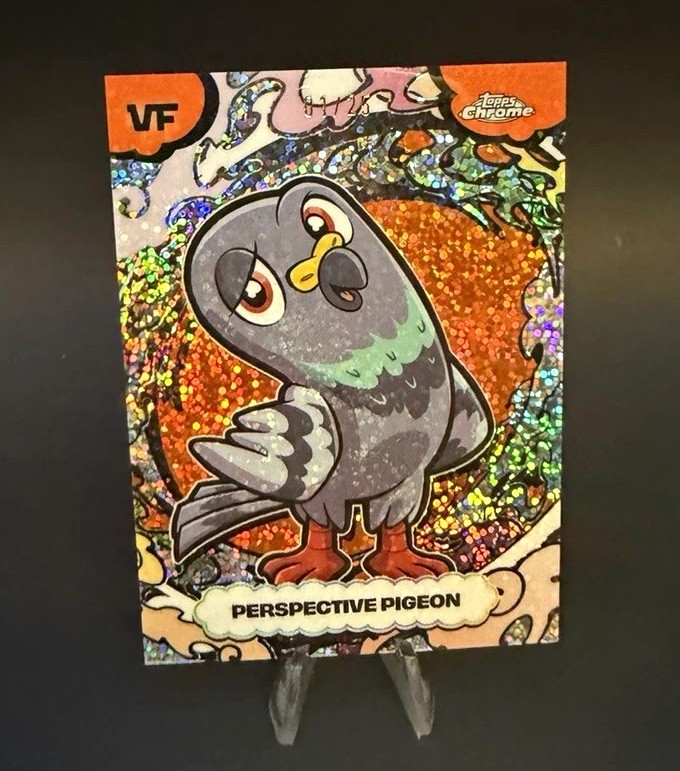 2026 Topps Chrome VeeFriends🔥Perspective Pigeon 🔥Orange Manga Speckle 1/25‼️