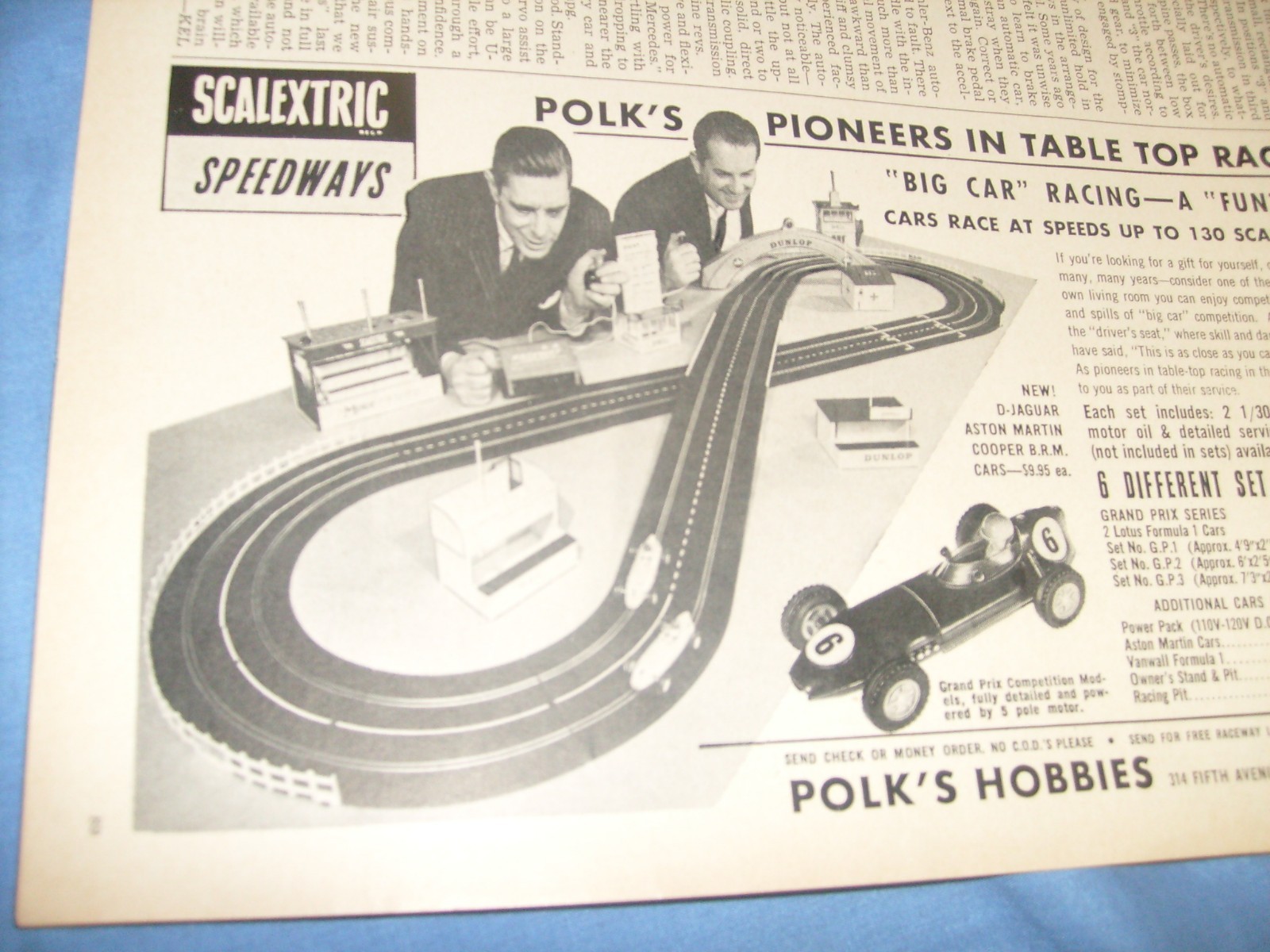 1961 POLK'S Hobbies Fifth Ave NY SCALEXTRIC Speedways Race Track VINTAGE AD /a8 1961 POLK'S Hobbies Fifth Ave NY SCALEXTRIC Speedways Race Track VINTAGE AD /a8