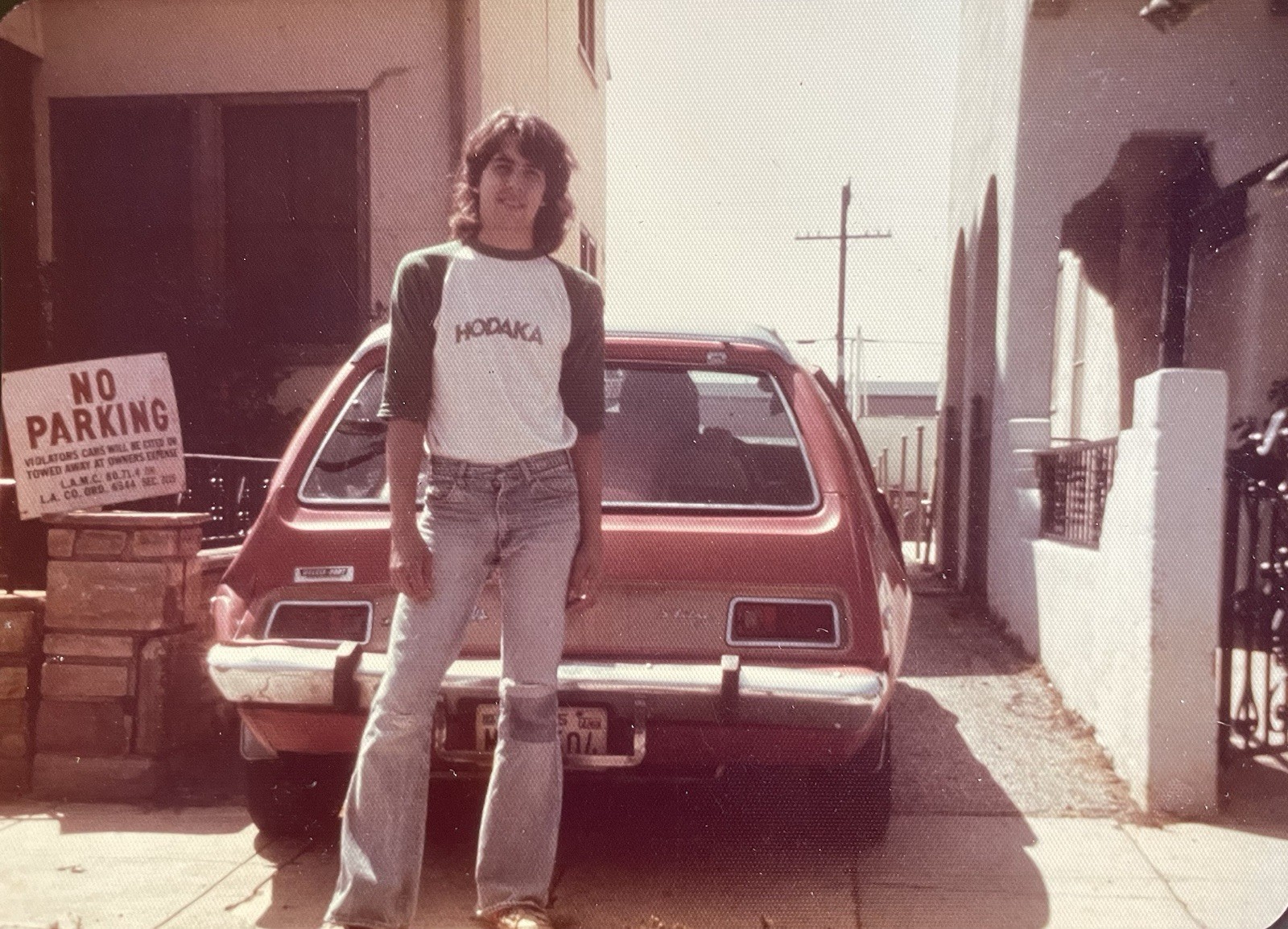 Vintage Photo Handsome Long Haired Man in Blue Jeans AMC Gremlin 1970s Gay Int Vintage Photo Handsome Long Haired Man in Blue Jeans AMC Gremlin 1970s Gay Int