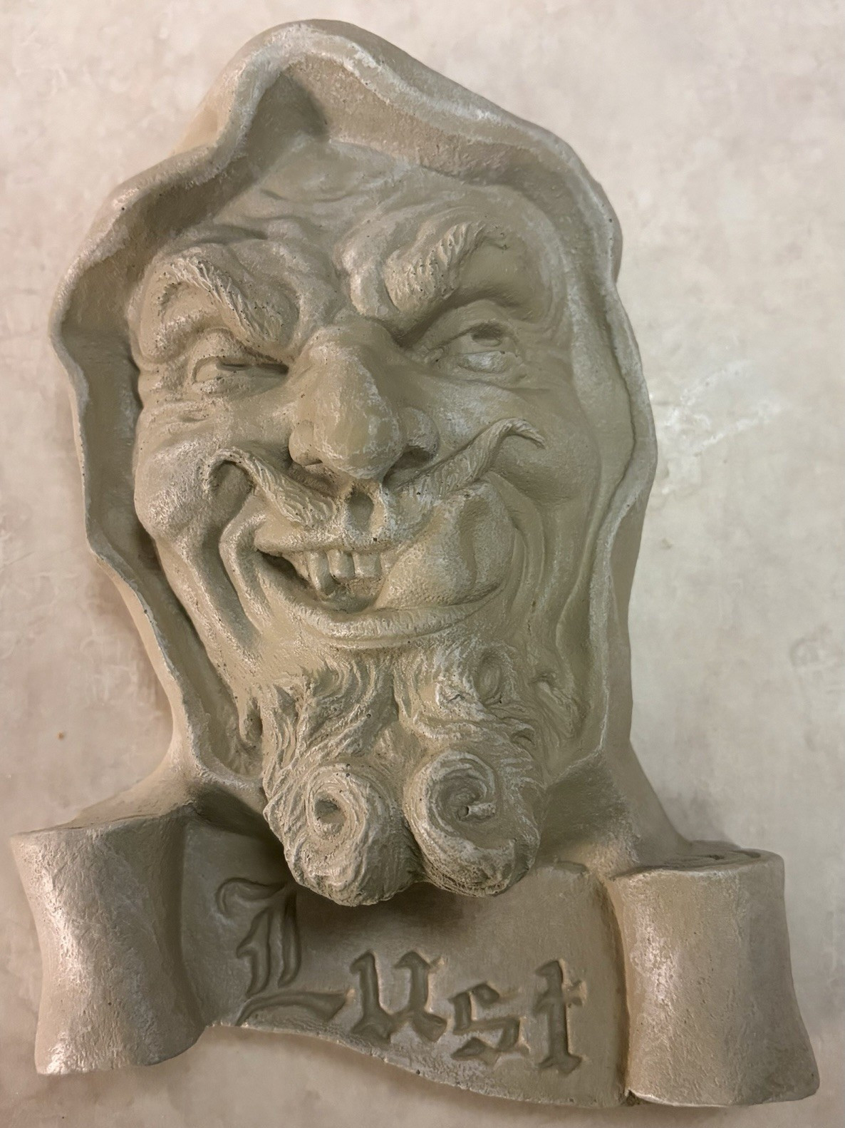 Rare complete set of Toscano “Seven Deadly Sins” plaques by sculptor J. Lester. Rare complete set of Toscano “Seven Deadly Sins” plaques by sculptor J. Lester.