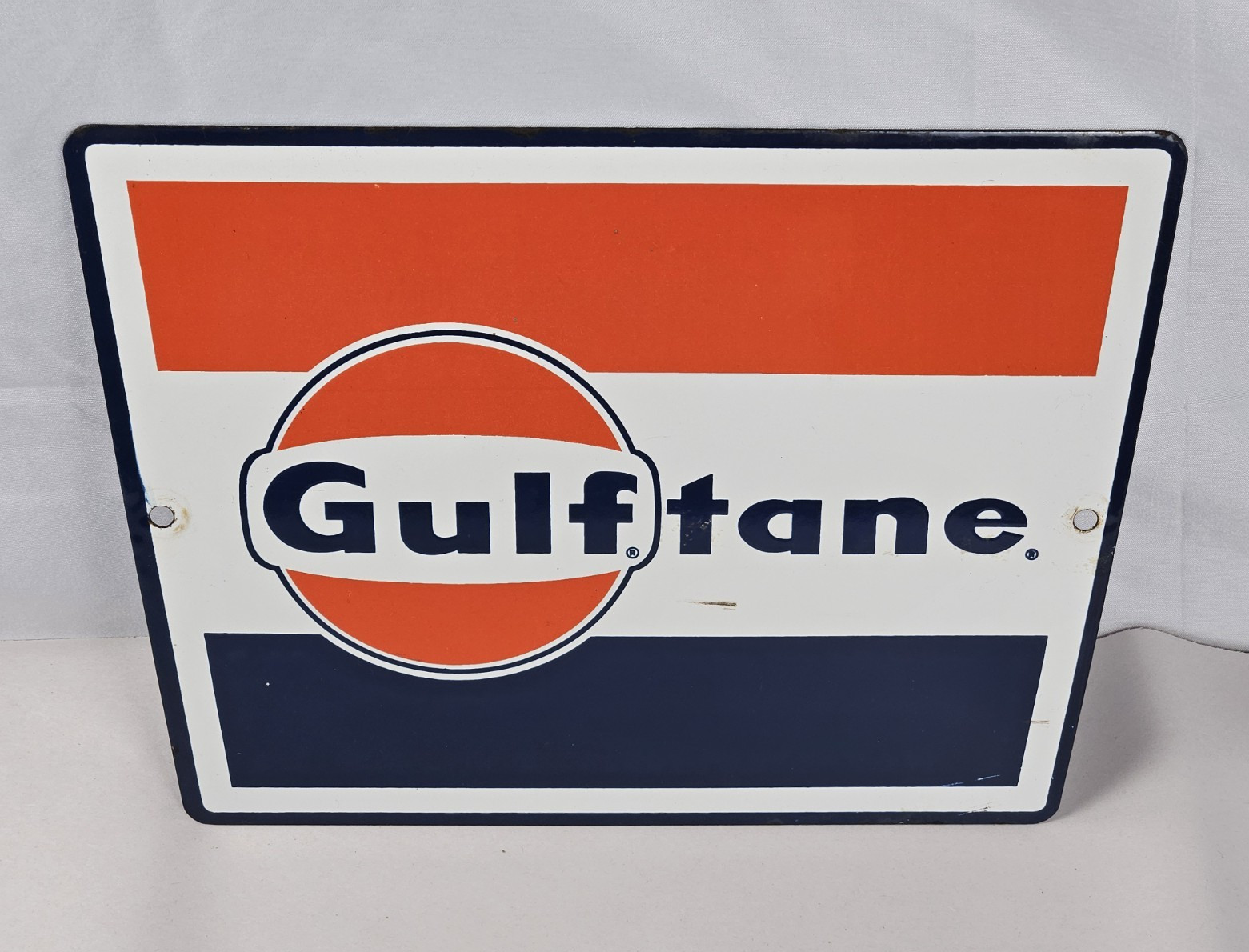 Vtg Original Porcelain Gulftane Gas Station Pump Plate Trapezoid Sign Petroliana Vtg Original Porcelain Gulftane Gas Station Pump Plate Trapezoid Sign Petroliana