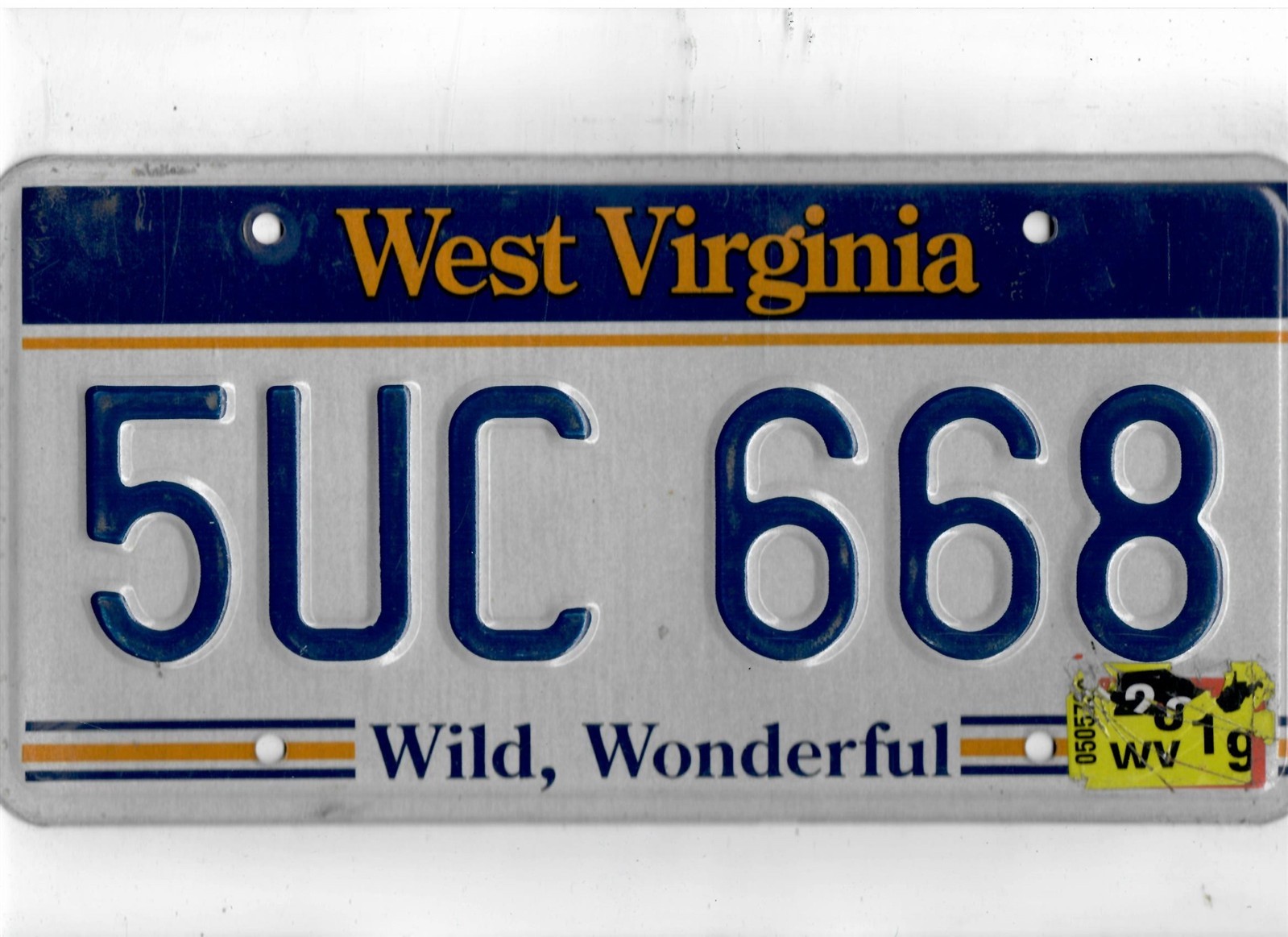 WEST VIRGINIA passenger 2019 license plate \