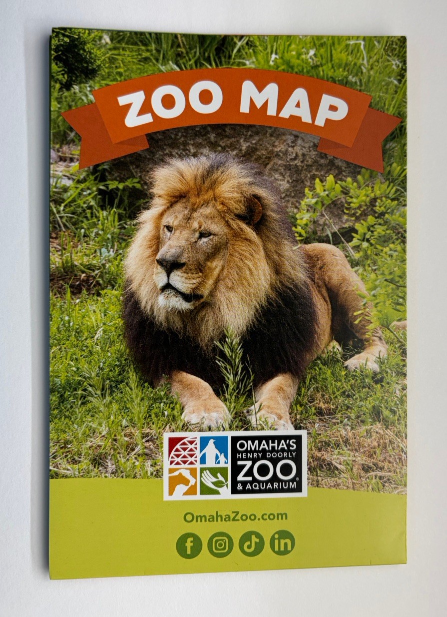Henery Doorley OMAHA ZOO & AQUARIUM fold out Map 2026 new