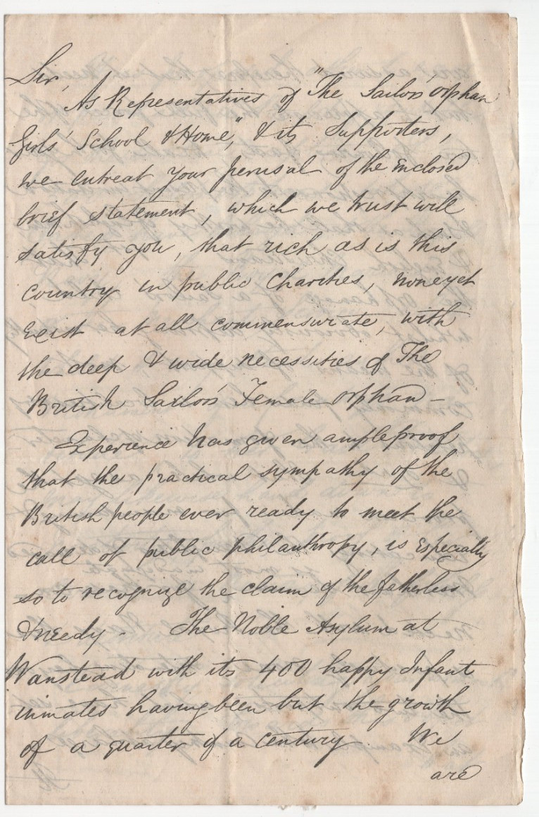 Sailors' Orphan Girls' School Charity Letter 1800s / 14 FACSIMILE Signatures