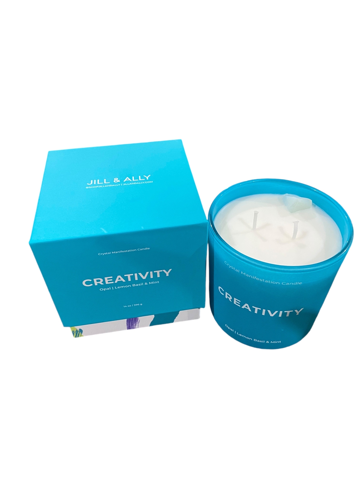 Creativity, Crystal, Manifestation, Candle, Lemon, Basil, Mint, Scented, Opal Creativity, Crystal, Manifestation, Candle, Lemon, Basil, Mint, Scented, Opal