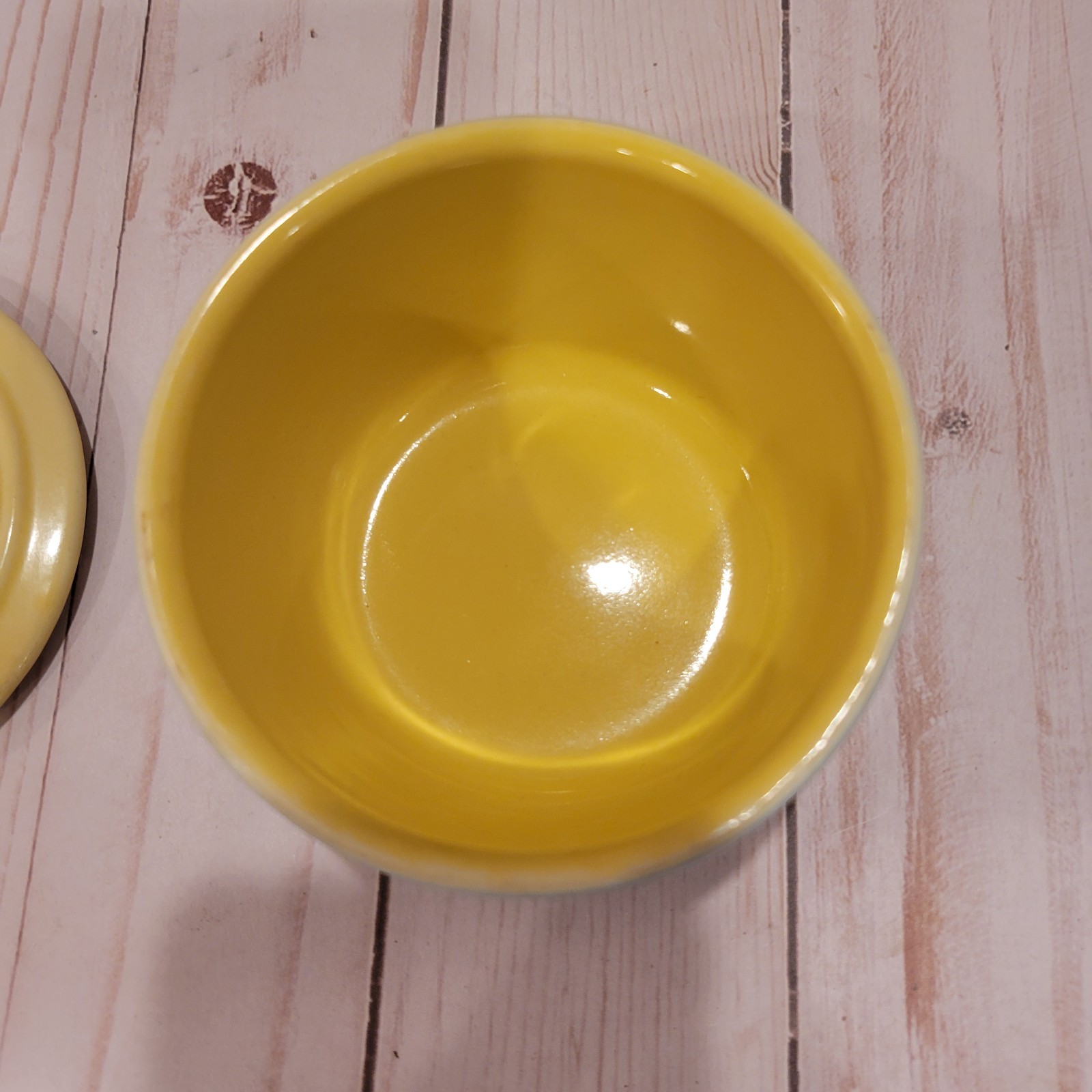 Westinghouse by Hall Cina Co Vintage BLUE Bowl YELLOW Lid Refrigerator Dish 