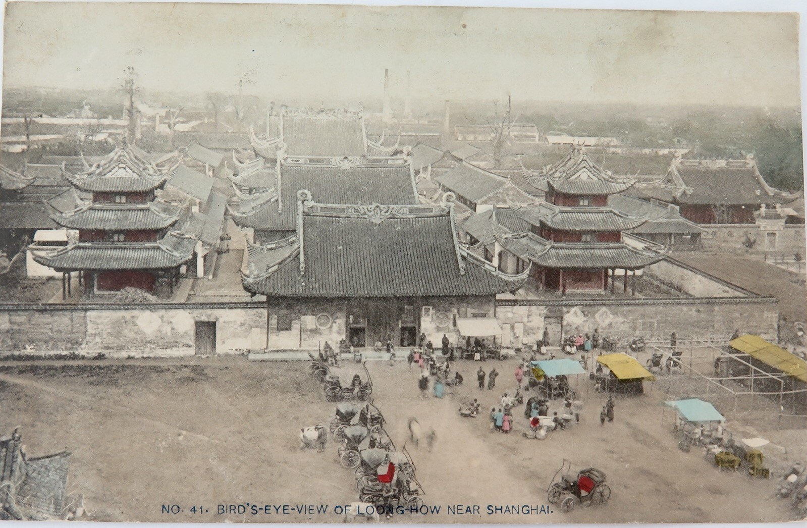 c1910 RARE Loong-How near Shanghai, China Spot Colour Postcard