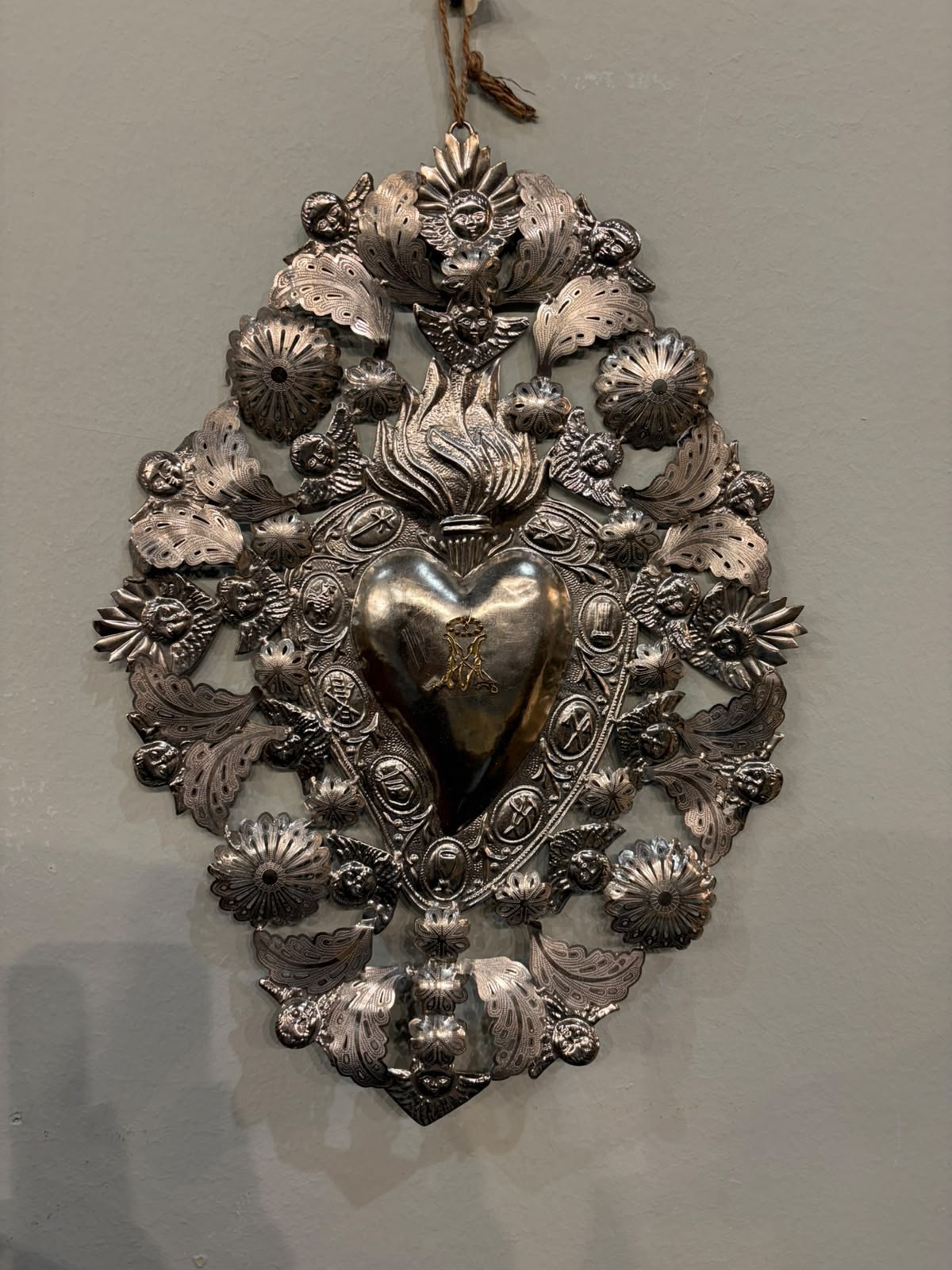 Antique Large Votive Heart Ex Voto 40 X 29 Antique Large Votive Heart Ex Voto 40 X 29
