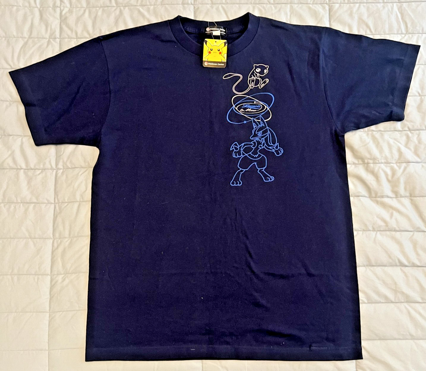 Vintage 2005 Pokemon Center Mew Lucario Movie T-Shirt Japan New With Tags Size L Vintage 2005 Pokemon Center Mew Lucario Movie T-Shirt Japan New With Tags Size L