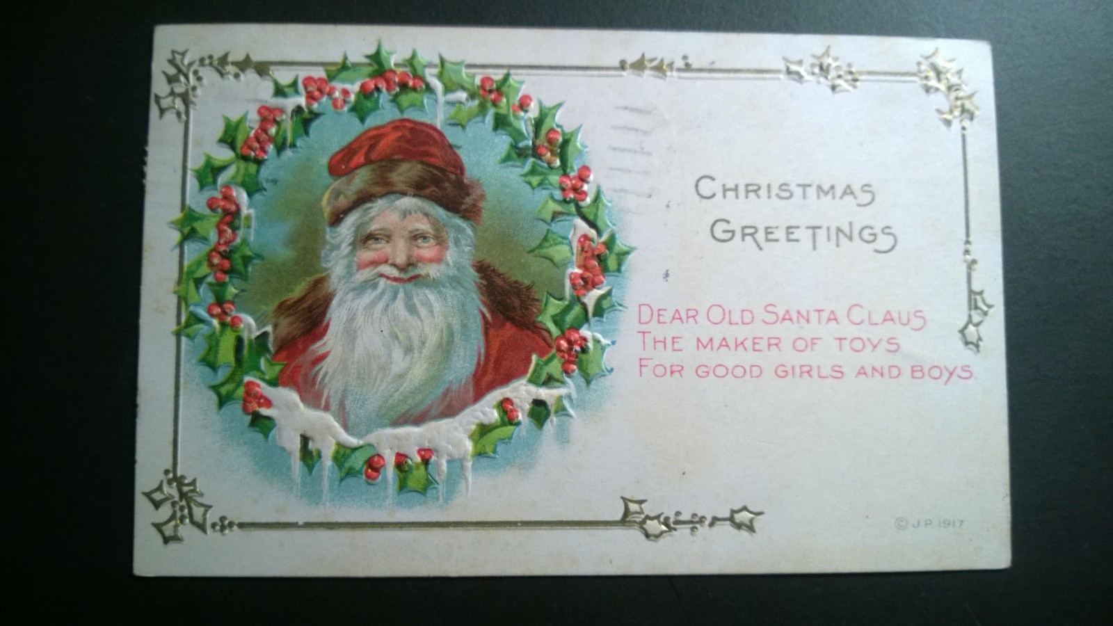 Antique Embossed Postcard 1918 \ Antique Embossed Postcard 1918 \
