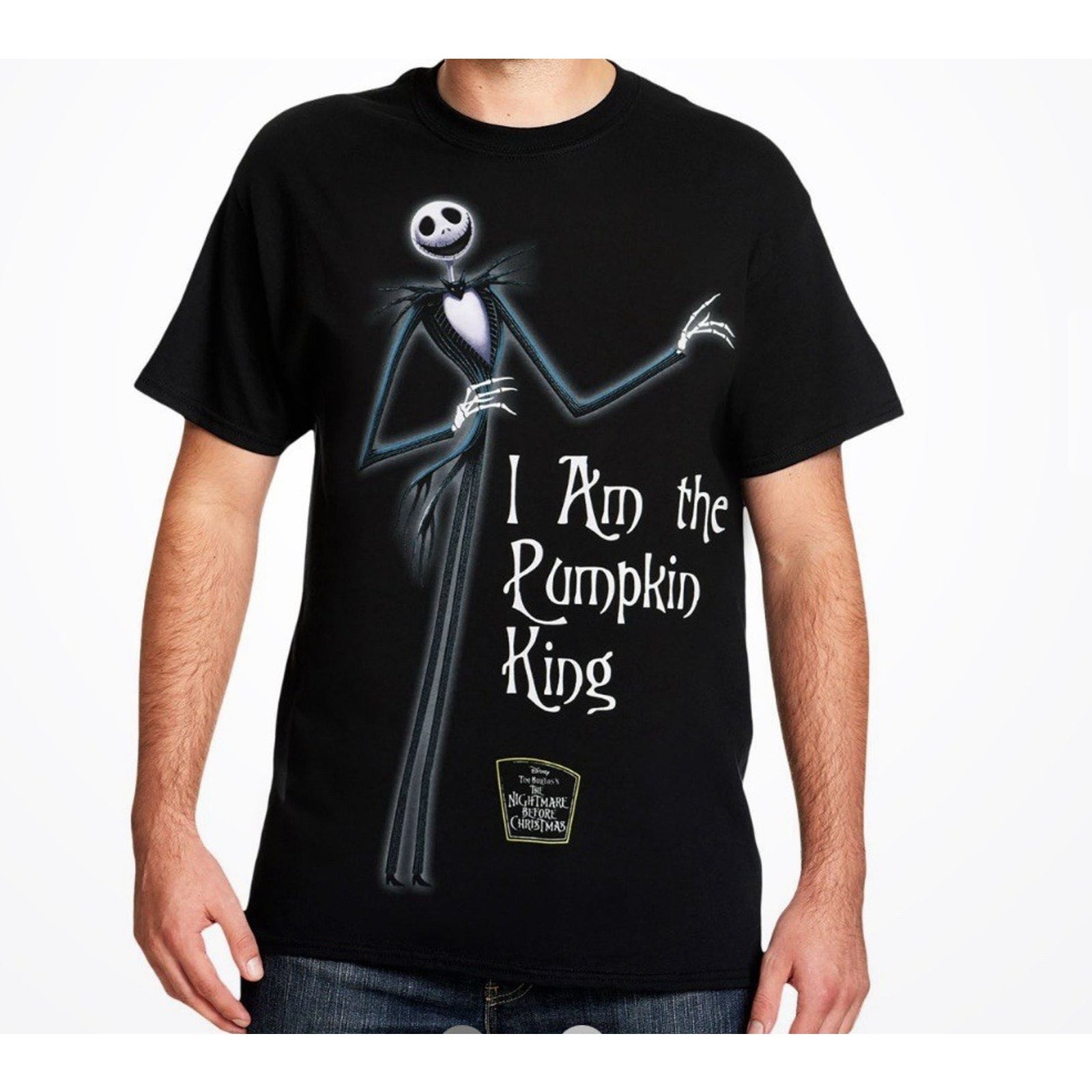 Disney Nightmare Before Christmas -The Pumpkin King Men\'s T-Shirt Black Medium