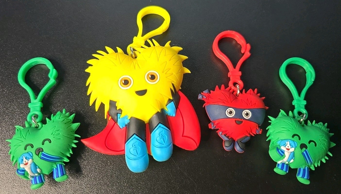 AHA Kids Heart Heroes Challenge Character Keychain Toys Hero PVC Clip-On Figures AHA Kids Heart Heroes Challenge Character Keychain Toys Hero PVC Clip-On Figures