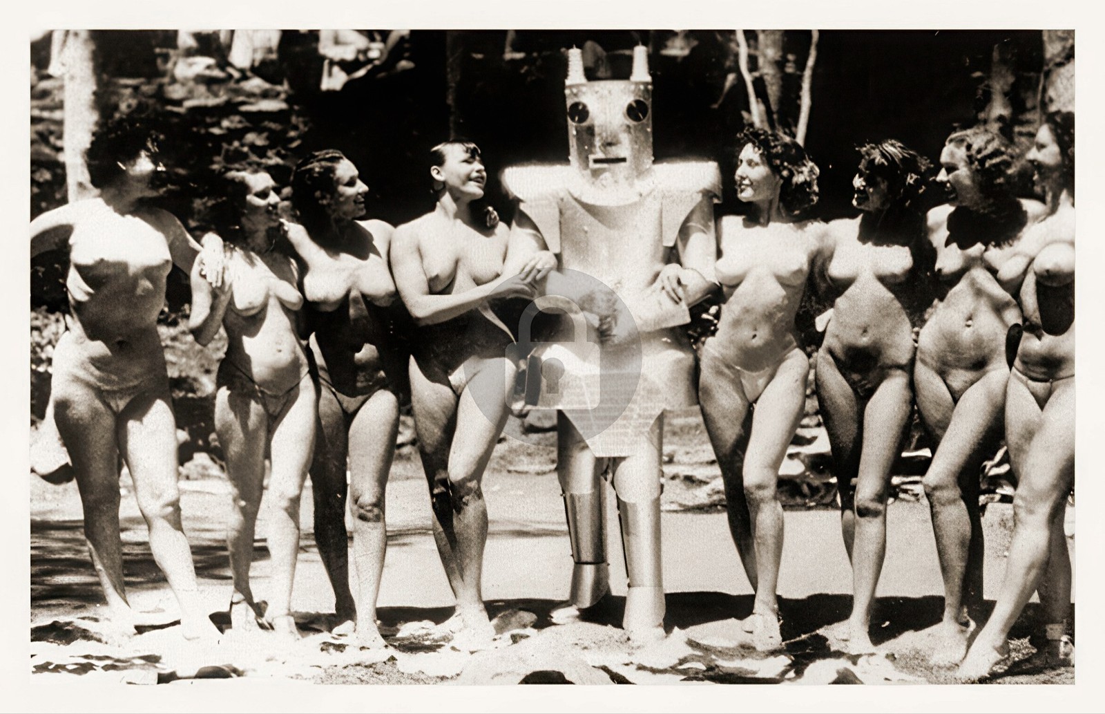 Zoro Garden Nudists San Diego CPIE c1935 Robot Alpha w Group RPPC Postcard COPY Zoro Garden Nudists San Diego CPIE c1935 Robot Alpha w Group RPPC Postcard COPY