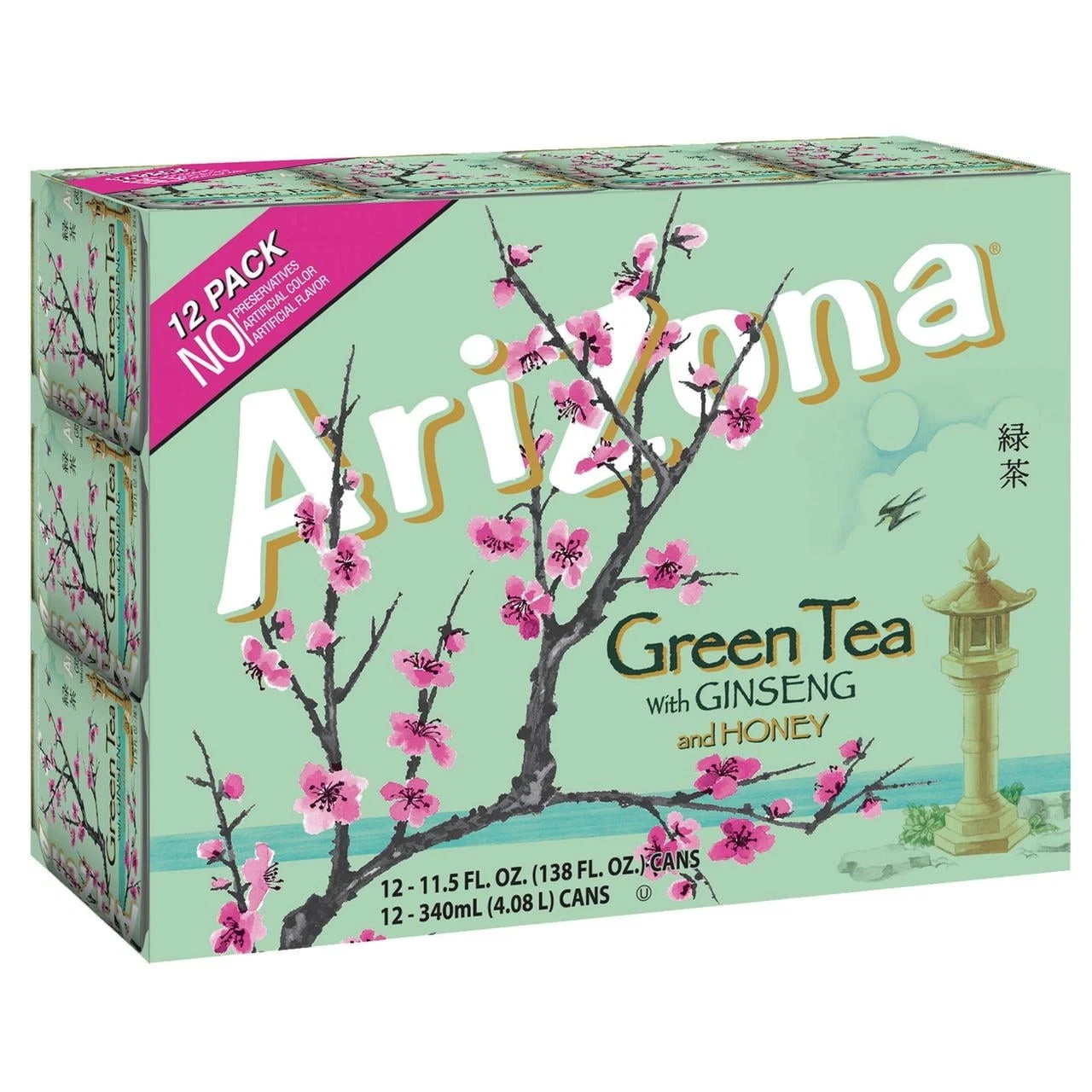 Arizona Green Tea with Ginseng and Honey, 11.5 Fl Oz Cans (12-Pack Arizona Green Tea with Ginseng and Honey, 11.5 Fl Oz Cans (12-Pack