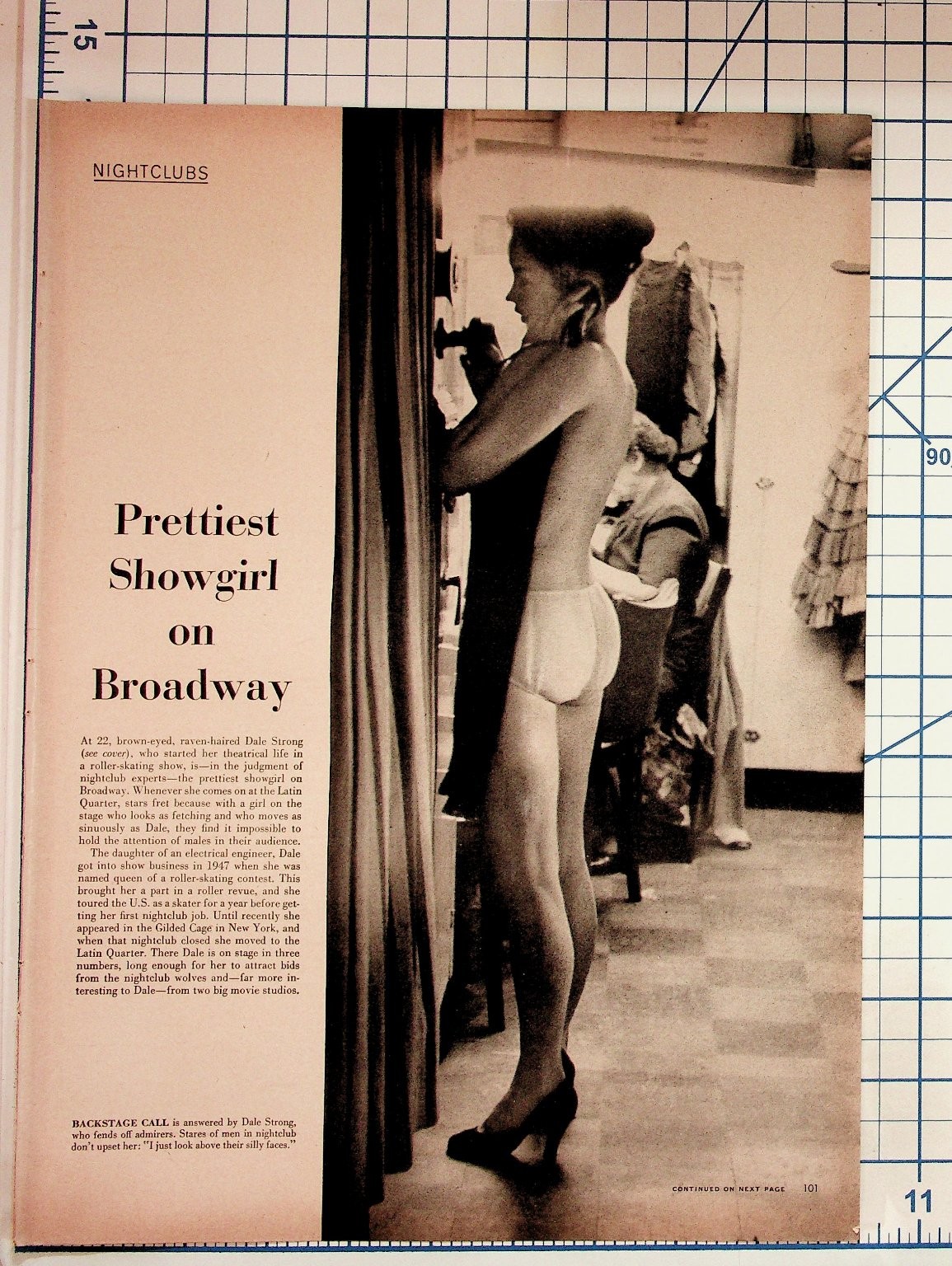 1950s Dale Strong Showgirl Broadway Chlorodent AC Fuel Pump Magazine Ad