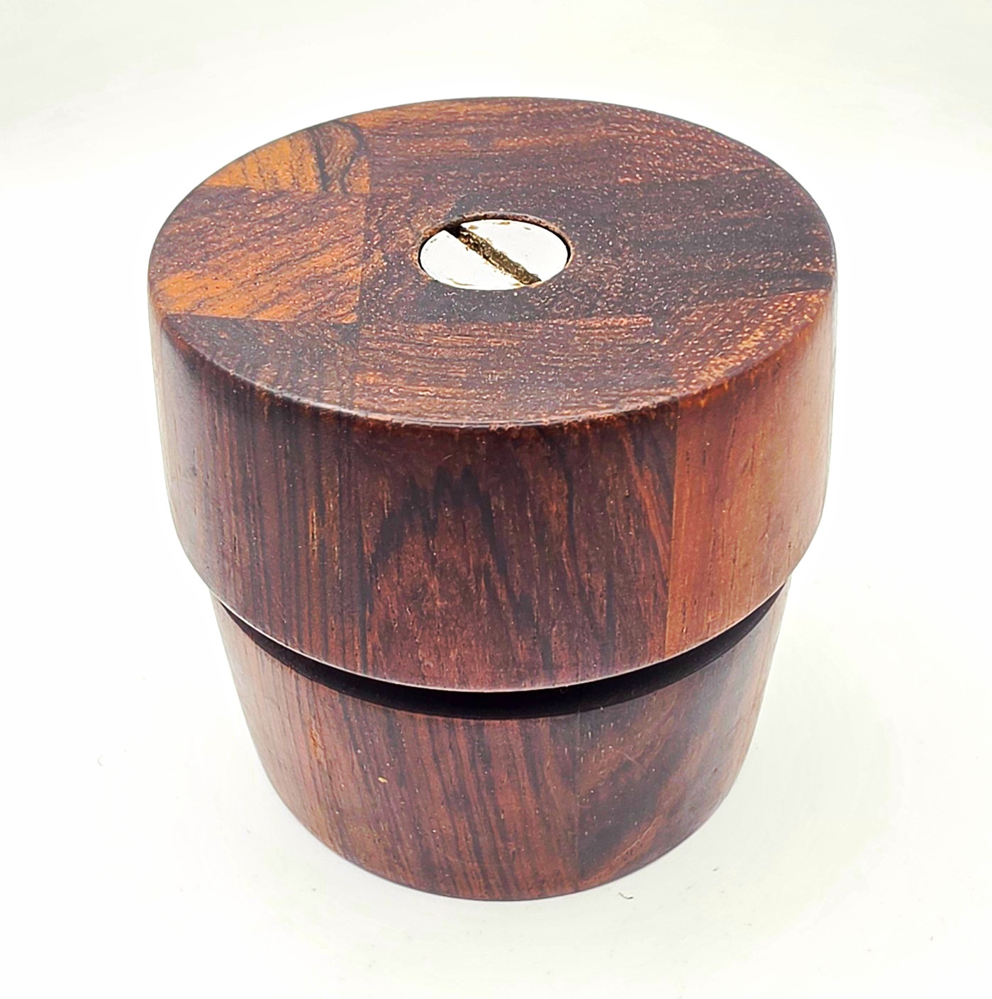 Vintage Danish Modern Rosewood Puck Style Pepper Mill Genuine Peugeot Mechanism