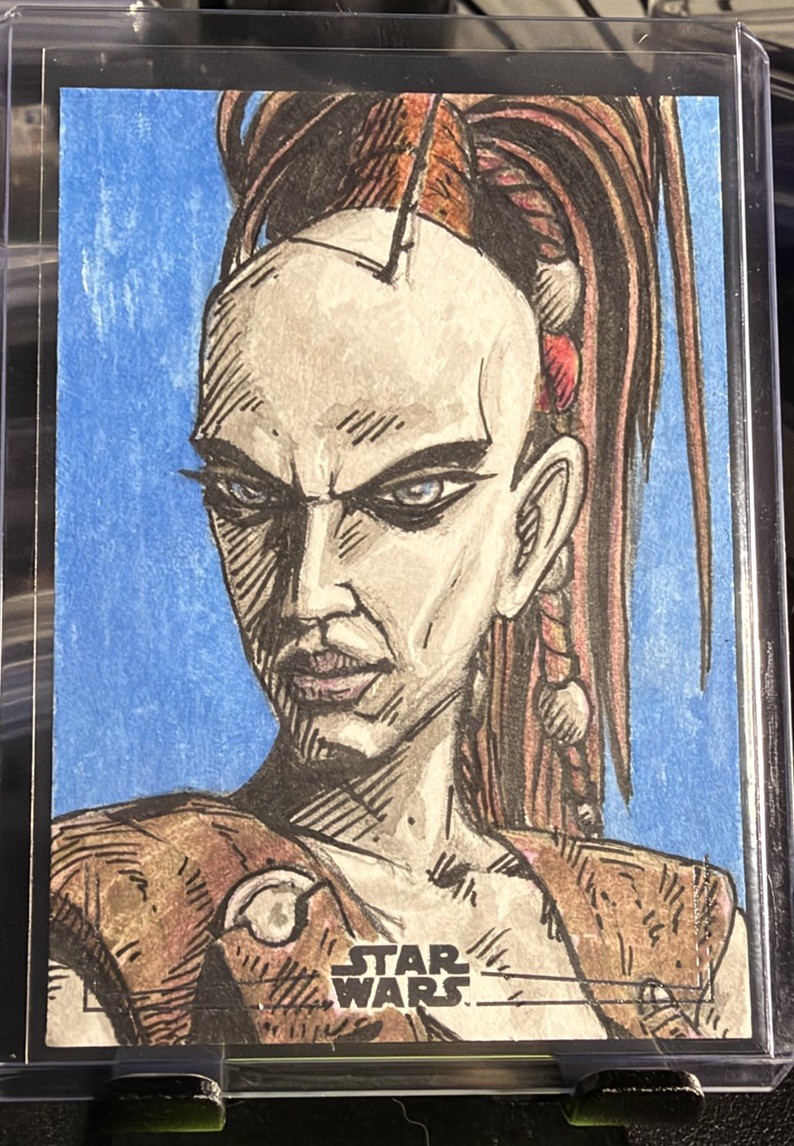 2026 Topps chromeStar Wars Aurra Sing Sketch Insert Card Scribbling Joe Auto