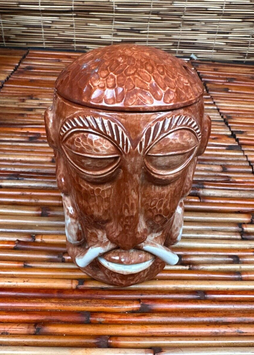 Original Unpainted MR BALI HAI San Diego Tiki Mug w/Lid Polynesian VGC RARE