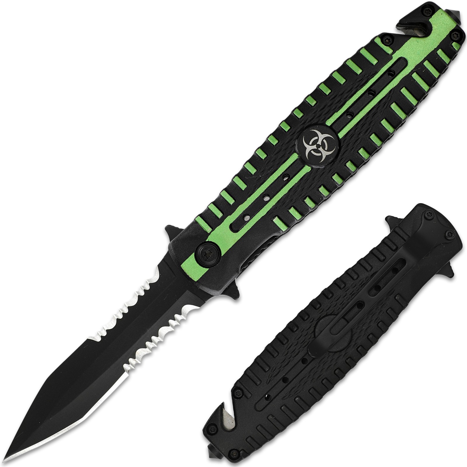 Zombie Killer Assisted Tactical Folding Pocket Knife Spear Point - Belt Cutter Zombie Killer Assisted Tactical Folding Pocket Knife Spear Point - Belt Cutter