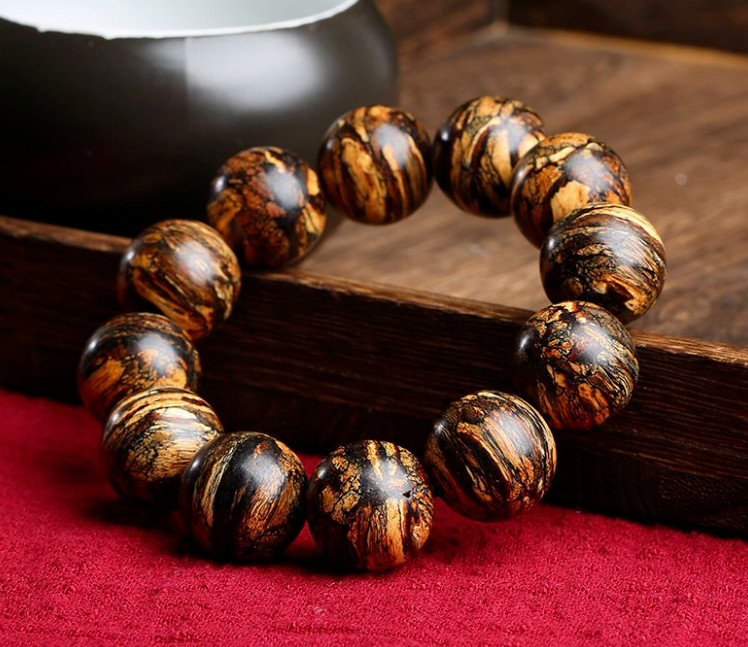 20mm Nha Trang 黑棋楠沉香 Wild Agarwood Bracelet Aloewood Mala Meditation Prayer Bead