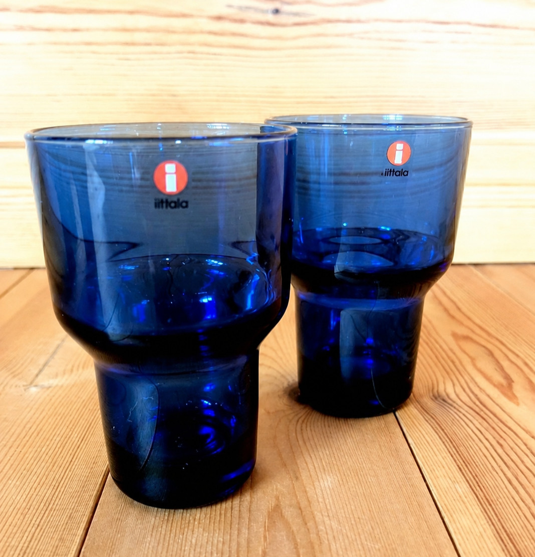 iittala Ote Ultramarine Glasses 300ml Set of 2 MINT OOP RARE