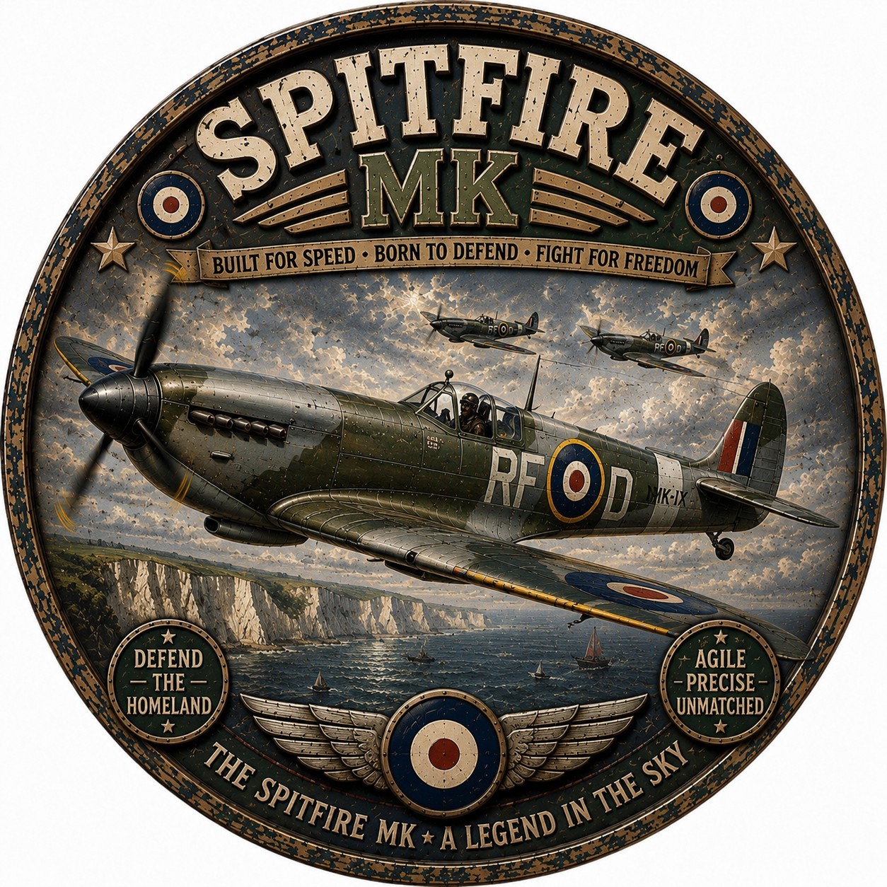 Spitfire MK Metal Sign